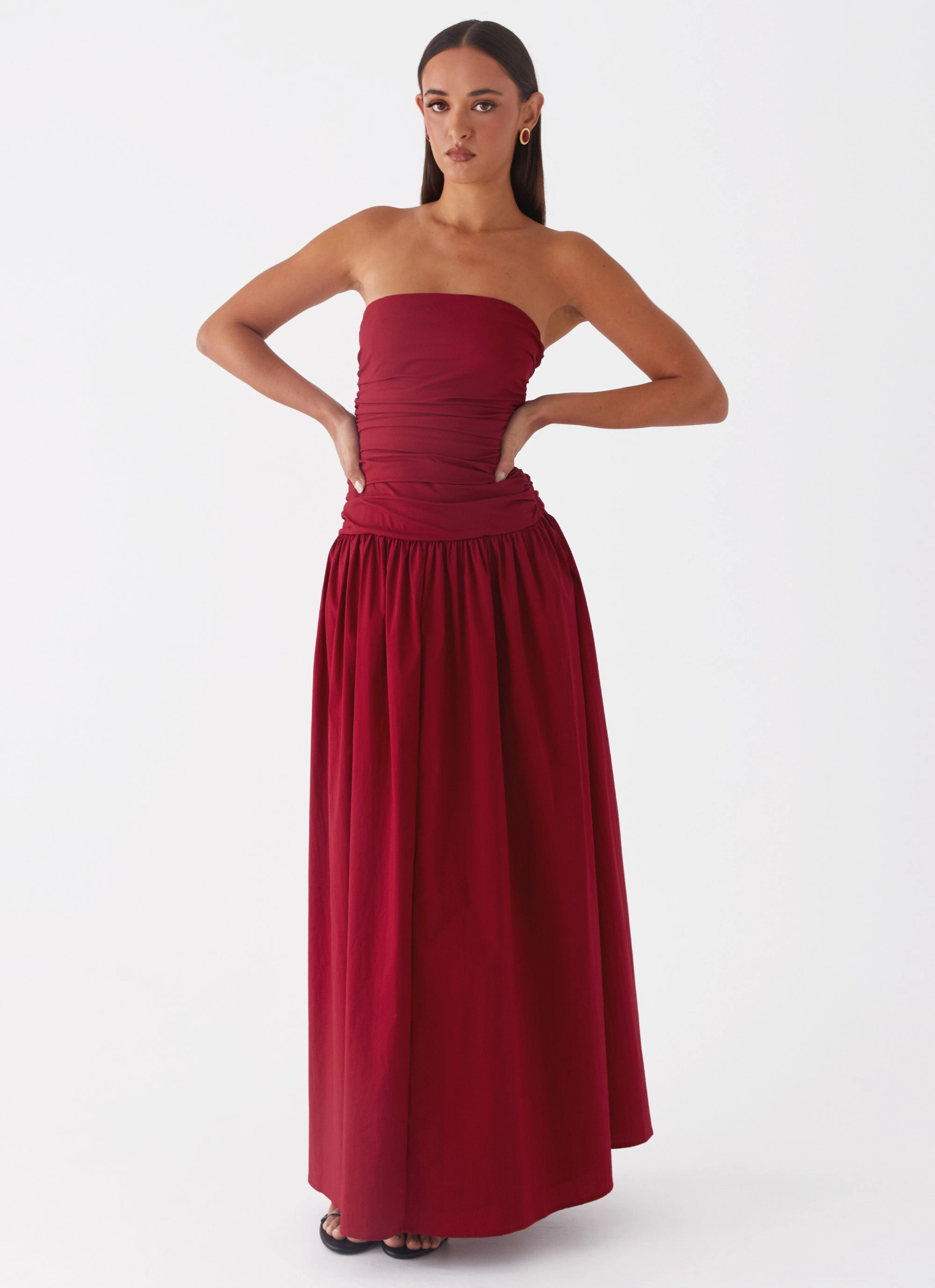 Carmel Maxi Dress - Merlot Light Wear Feminine Tailoring