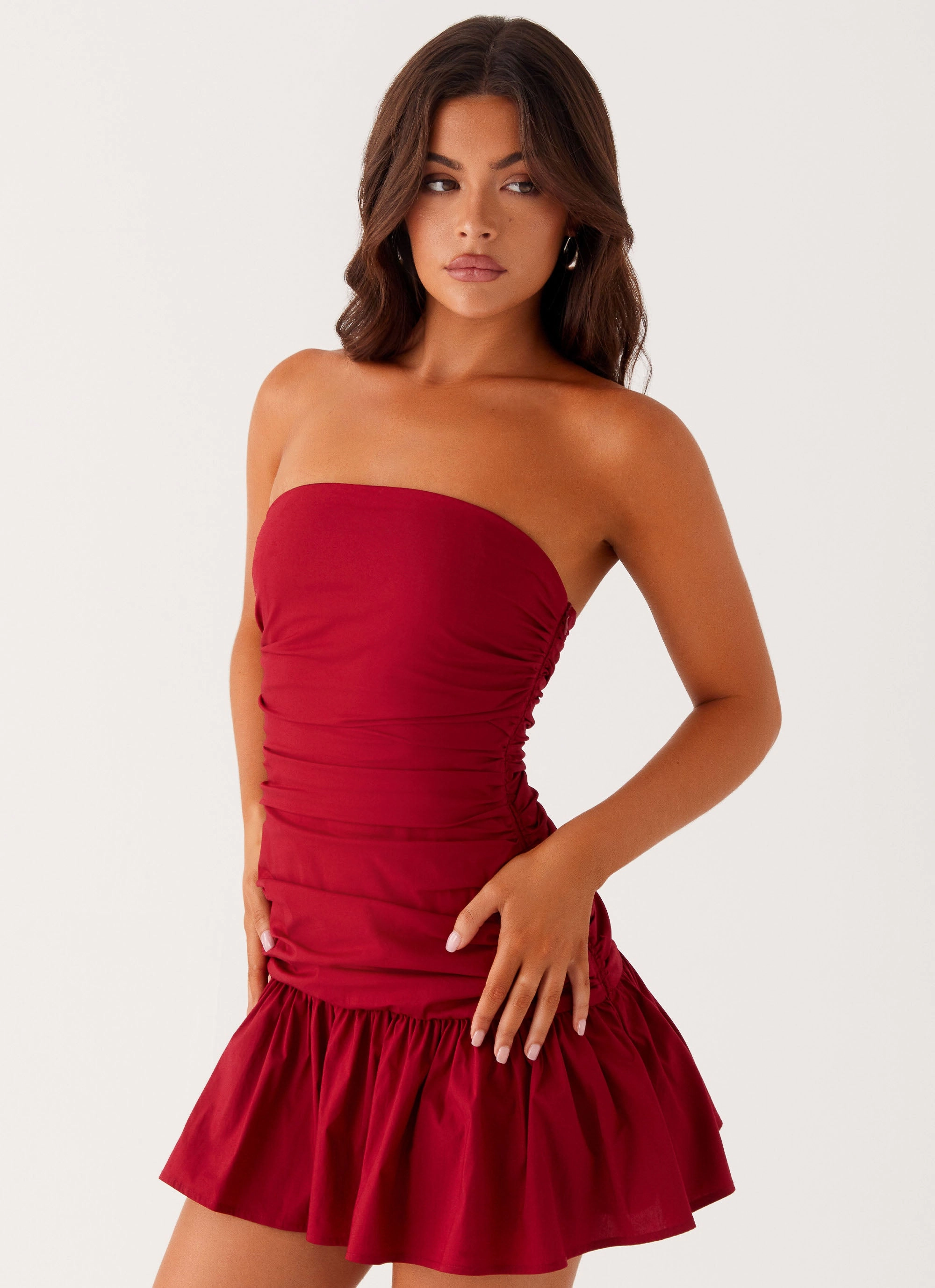 Carmel Mini Dress - Merlot Evening Vibe