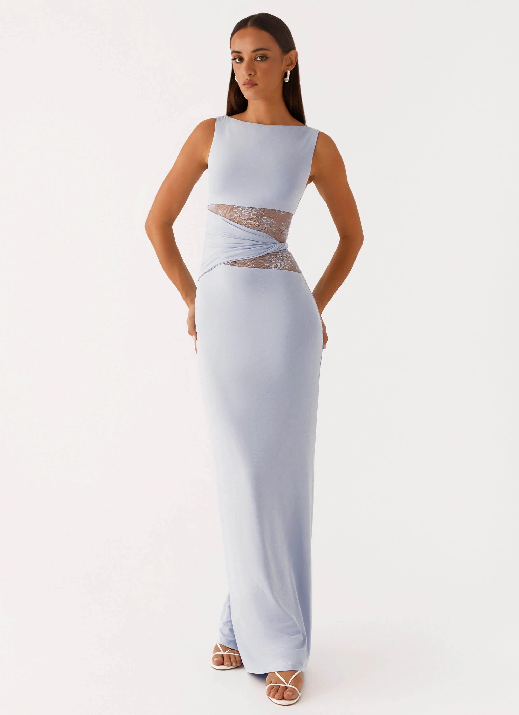 Karma Maxi Dress - Blue Sustainable-Lining Dry-Clean-Only