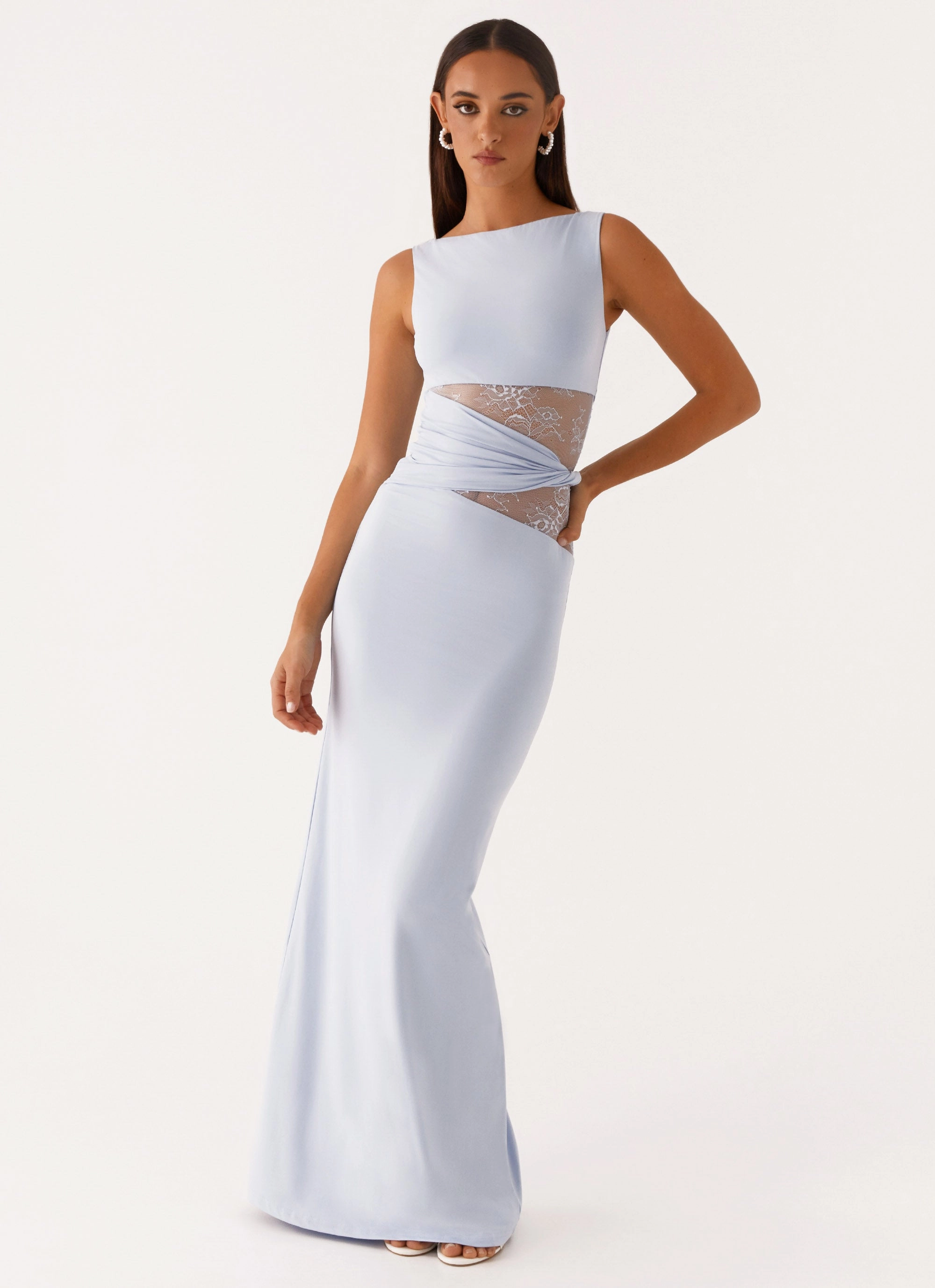 Karma Maxi Dress - Blue Work Vibes Tailored Elegance