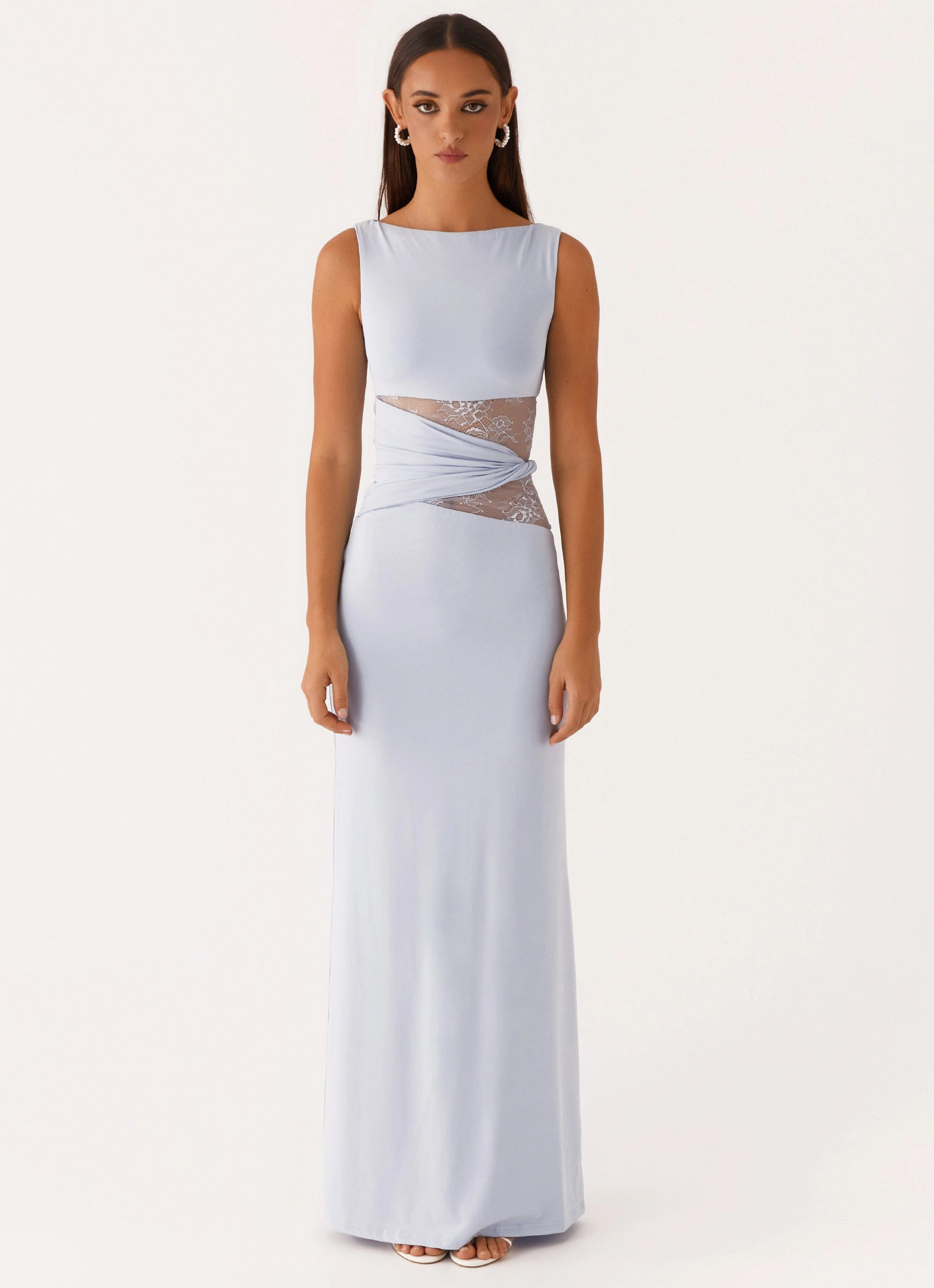 Karma Maxi Dress - Blue Back-Zip