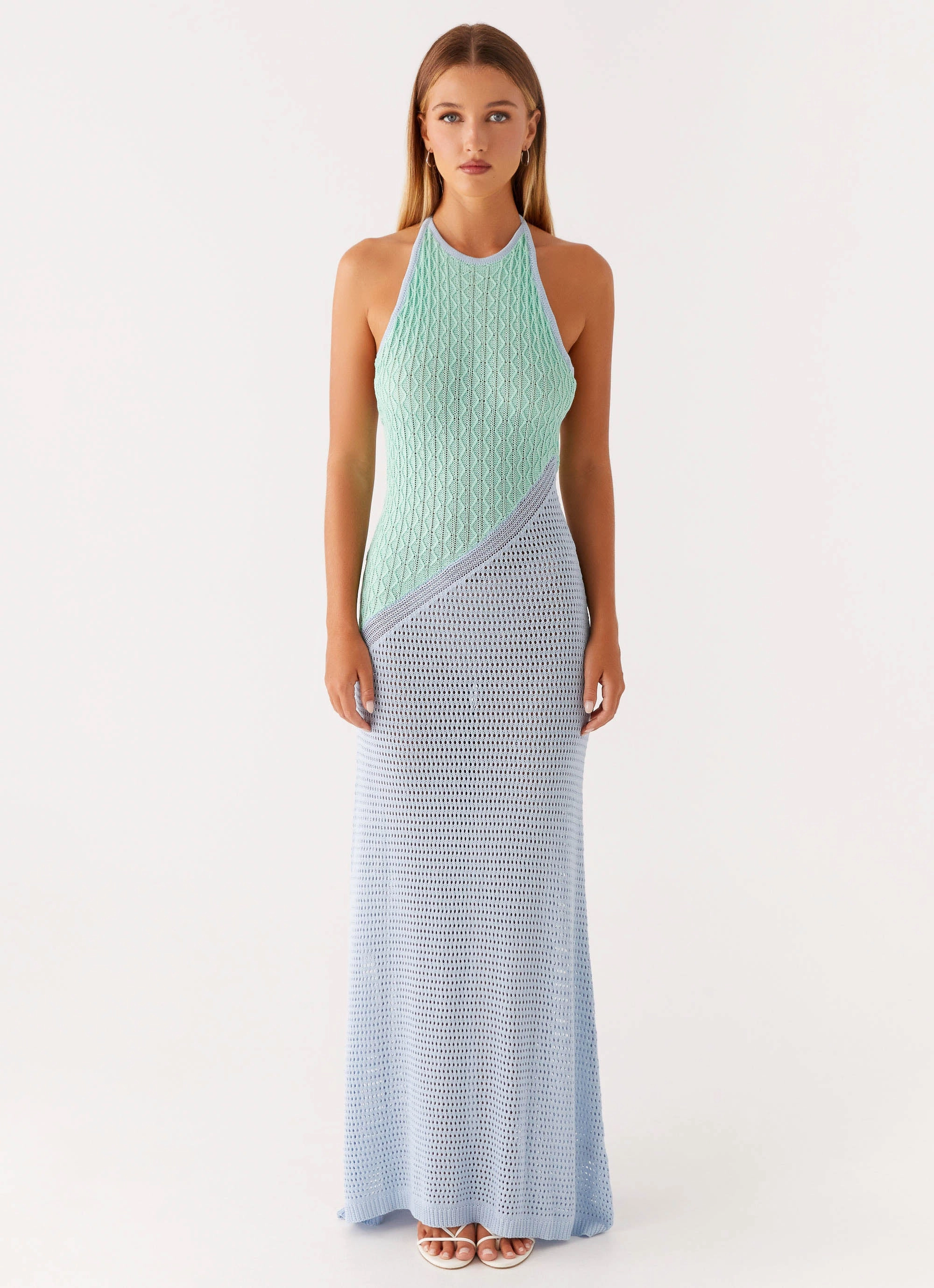Caspa Crochet Maxi Dress - Multi Perfectly Styled