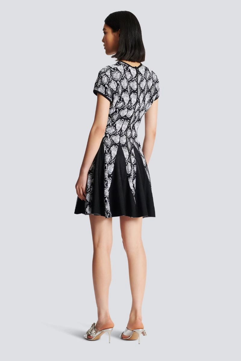 Calm Finish Snakeskin Jacquard Dress