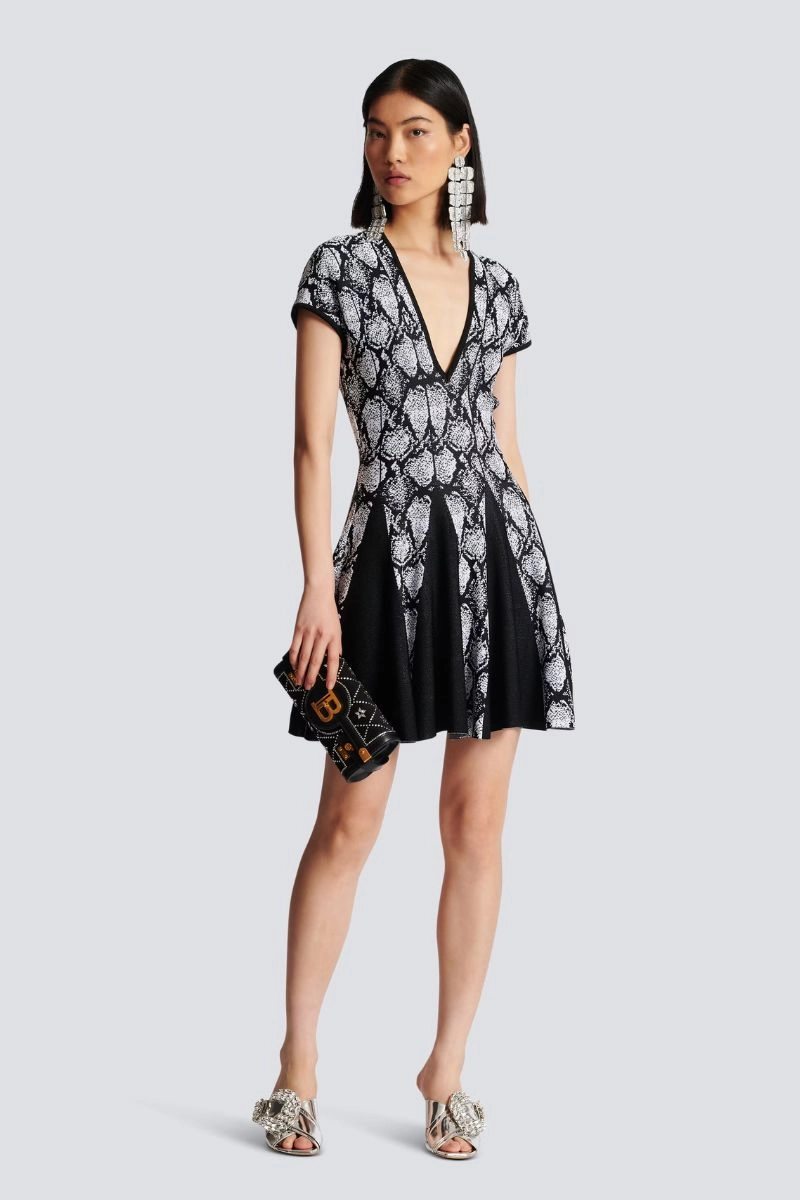 Snakeskin Jacquard Dress Essential Piece