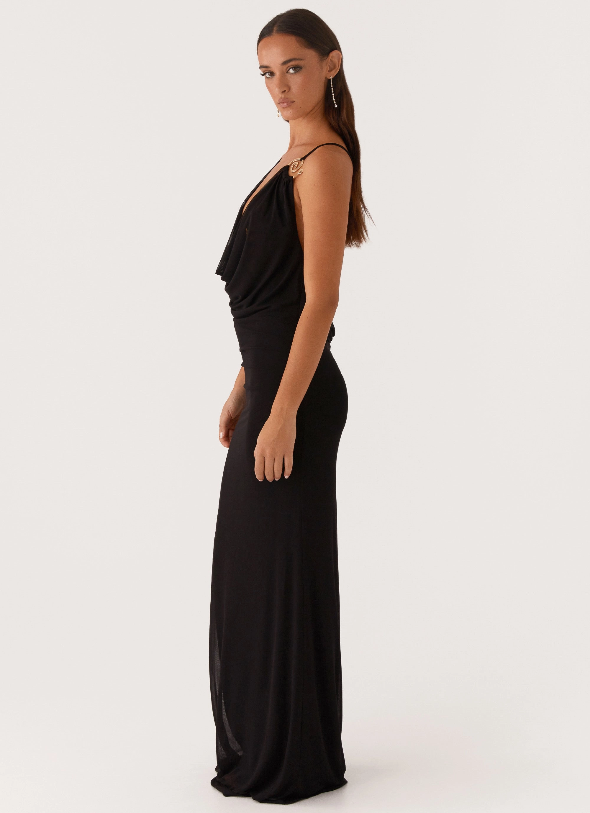 Game Player Maxi Dress - Black Coastal Chic LowProfileZipper