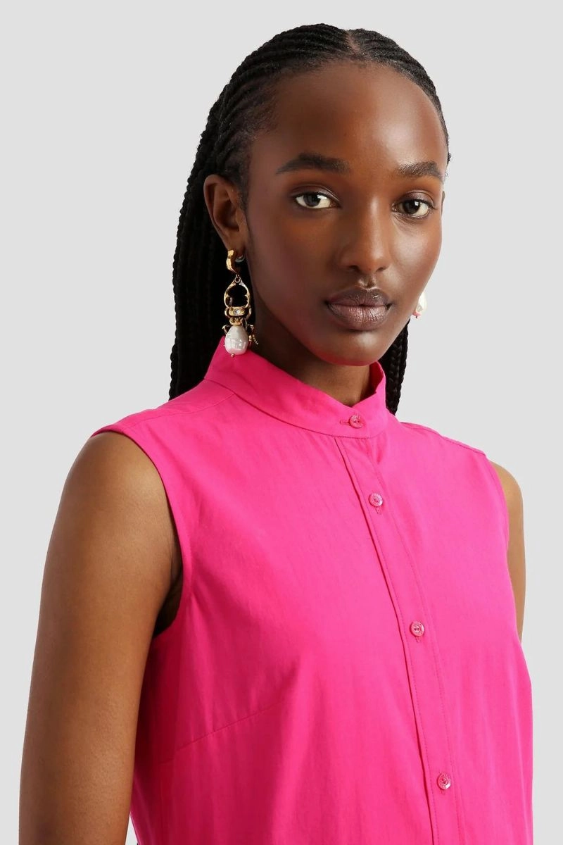 Relaxing Style Cool Layers Cerise Shirt Dress
