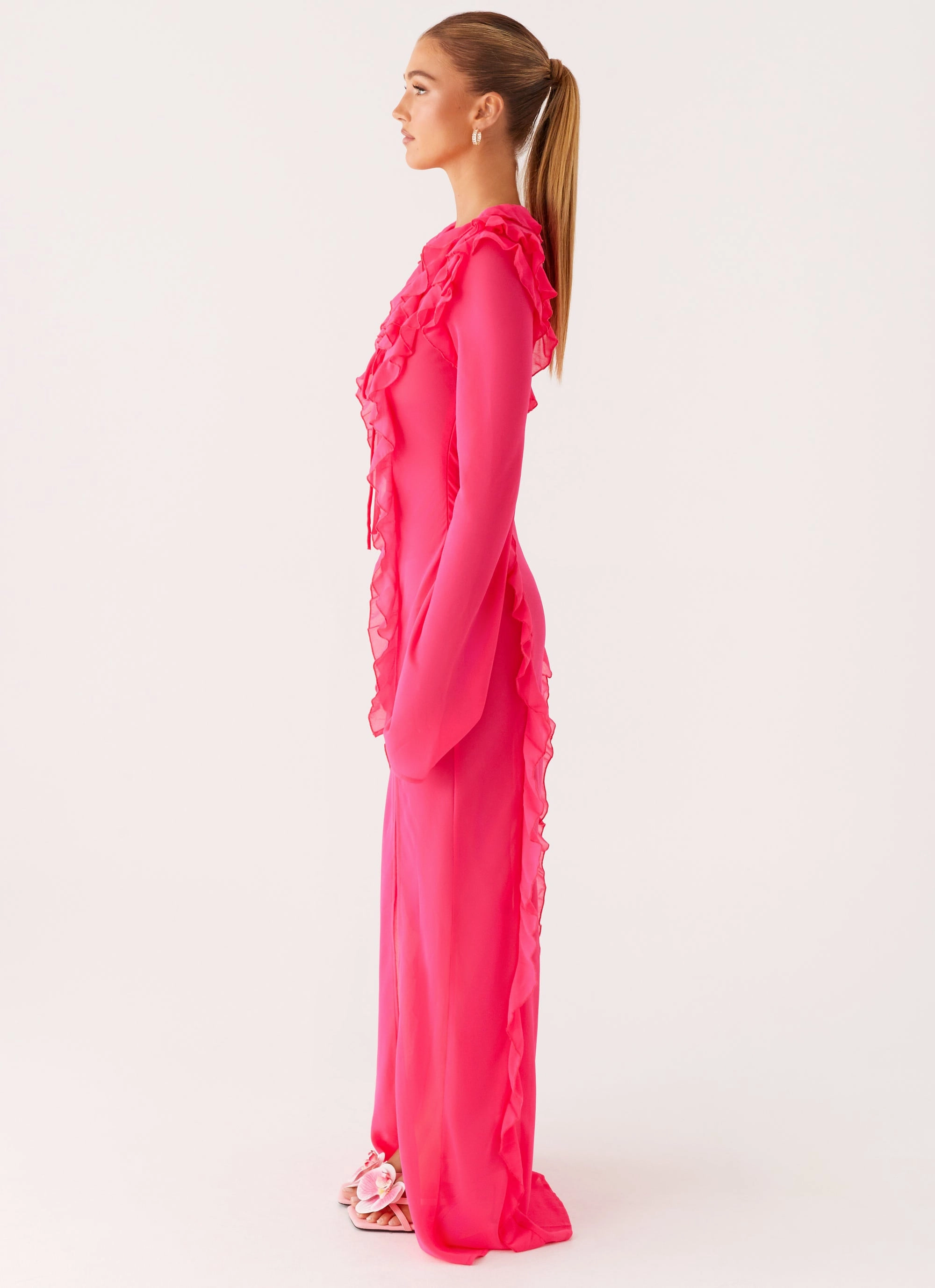 Charlize Maxi Dress - Pink Easy Match Calm Drape