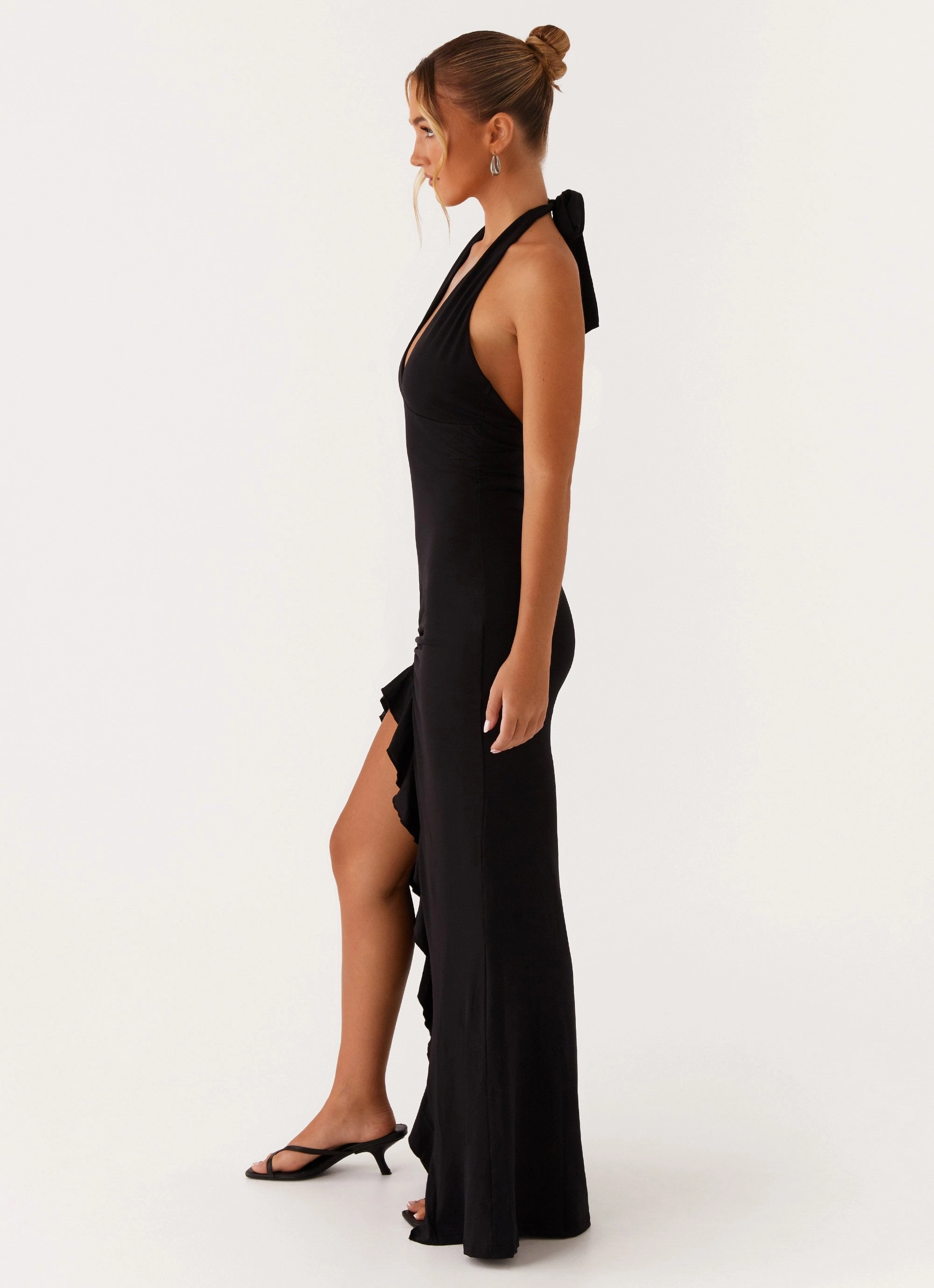Charmed By You Maxi Dress - Black Photo Light Sporty-Look