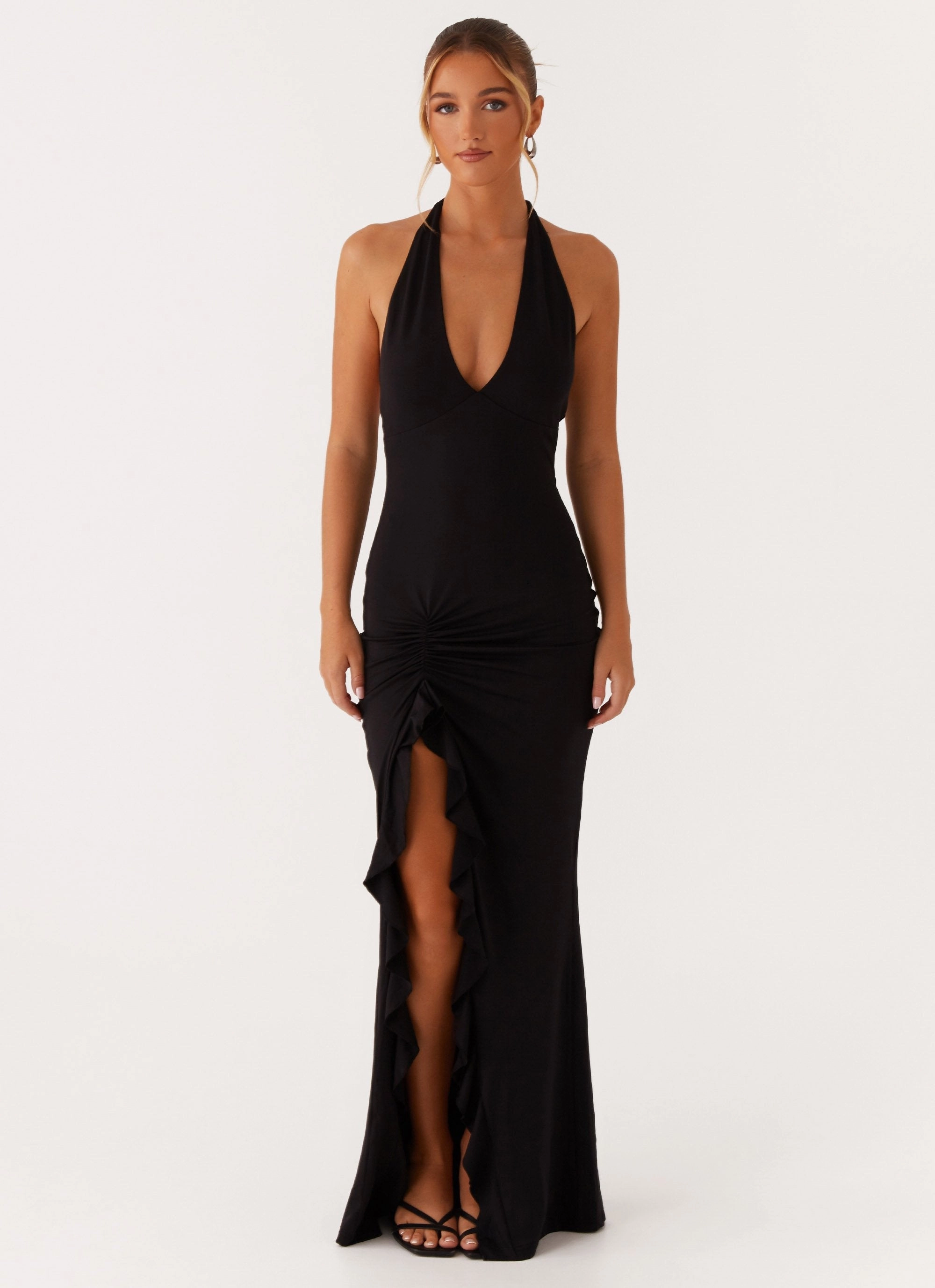 Drape Wave Charmed By You Maxi Dress - Black