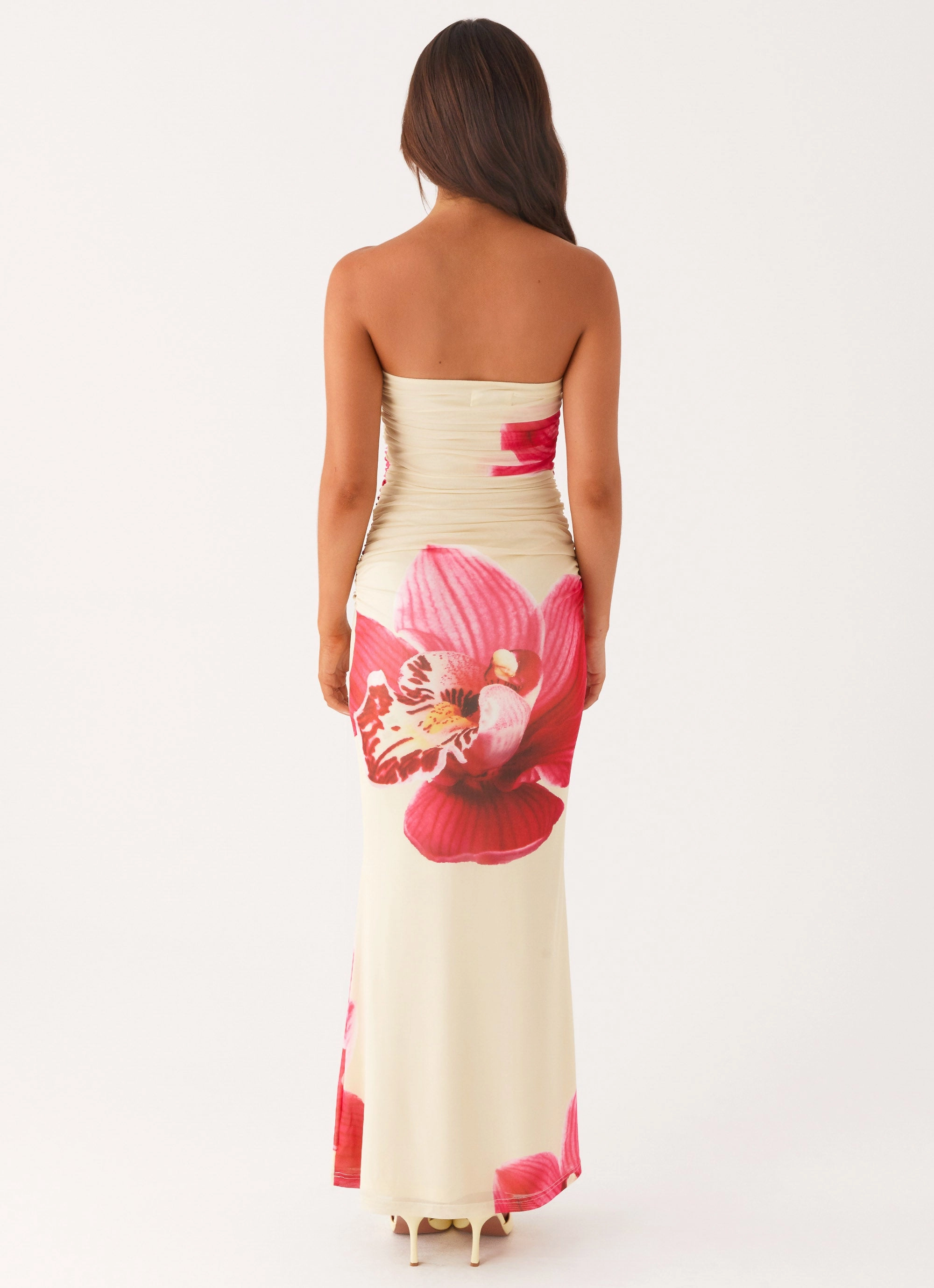 Rudy Maxi Dress - Orchid Yellow Statement-Print Dreamy Silhouette