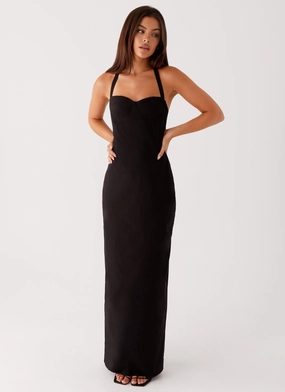 Front Detail Cheryl Maxi Dress - Black