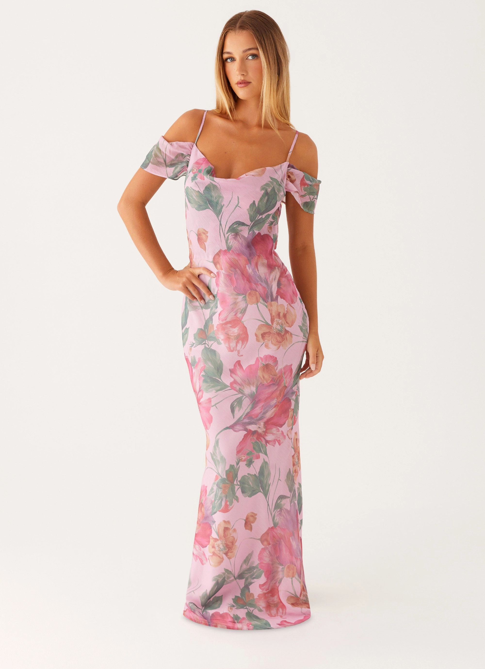 Subtle Detail Seline Maxi Dress - Pink Floral