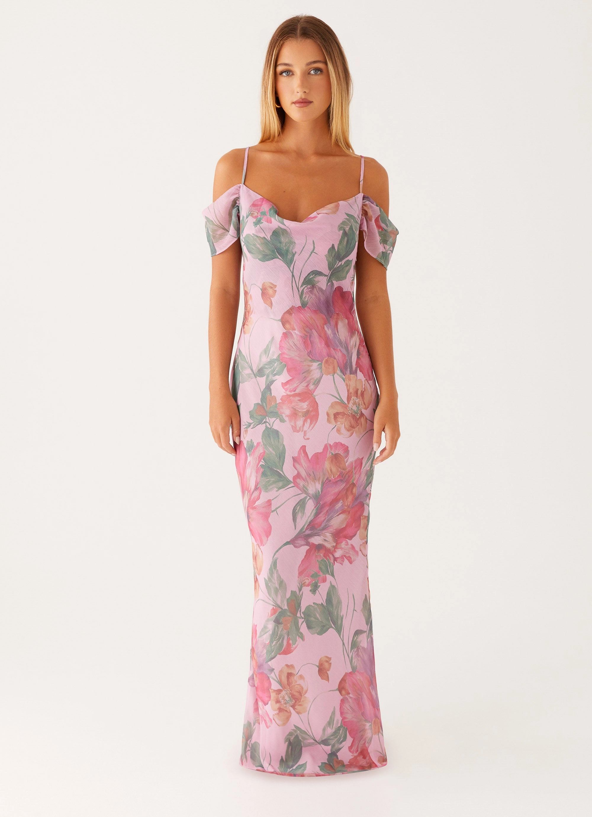 Seline Maxi Dress - Pink Floral Breezy Fit
