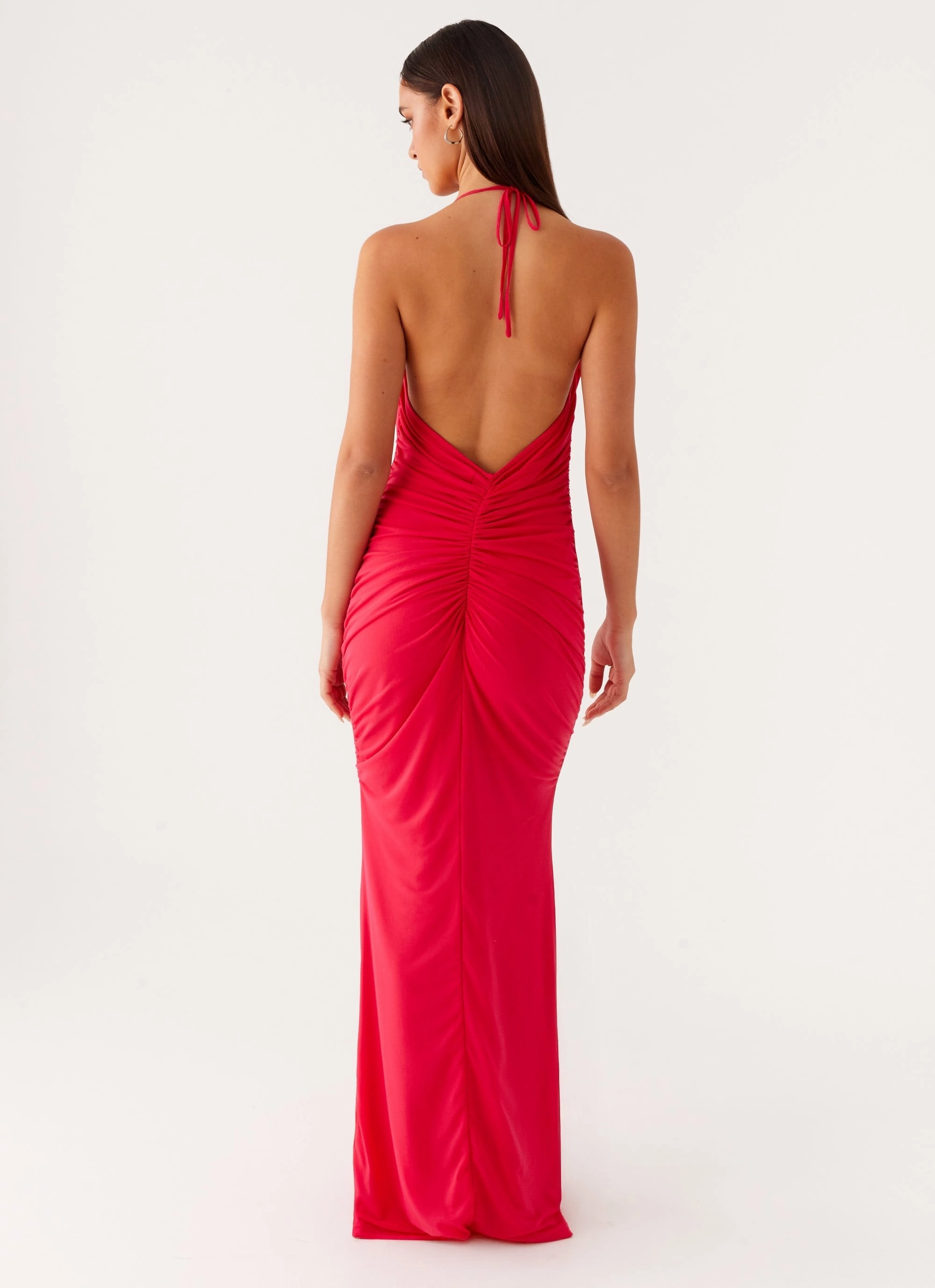 Wrinkle-Free-Finish Eye Catching Amari Maxi Dress - Raspberry