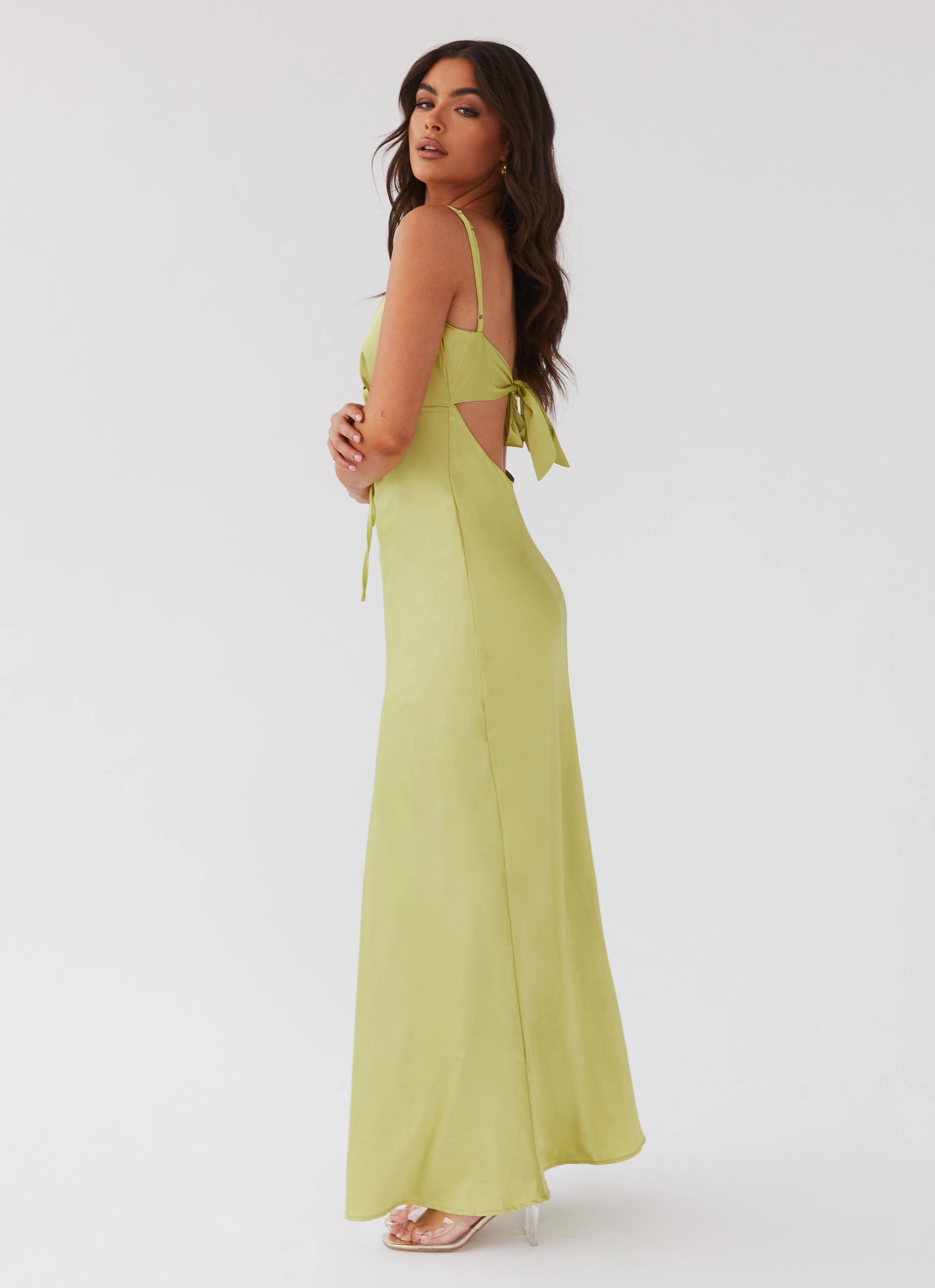 Flora Satin Maxi Dress - Green Expectations Chic Comfort