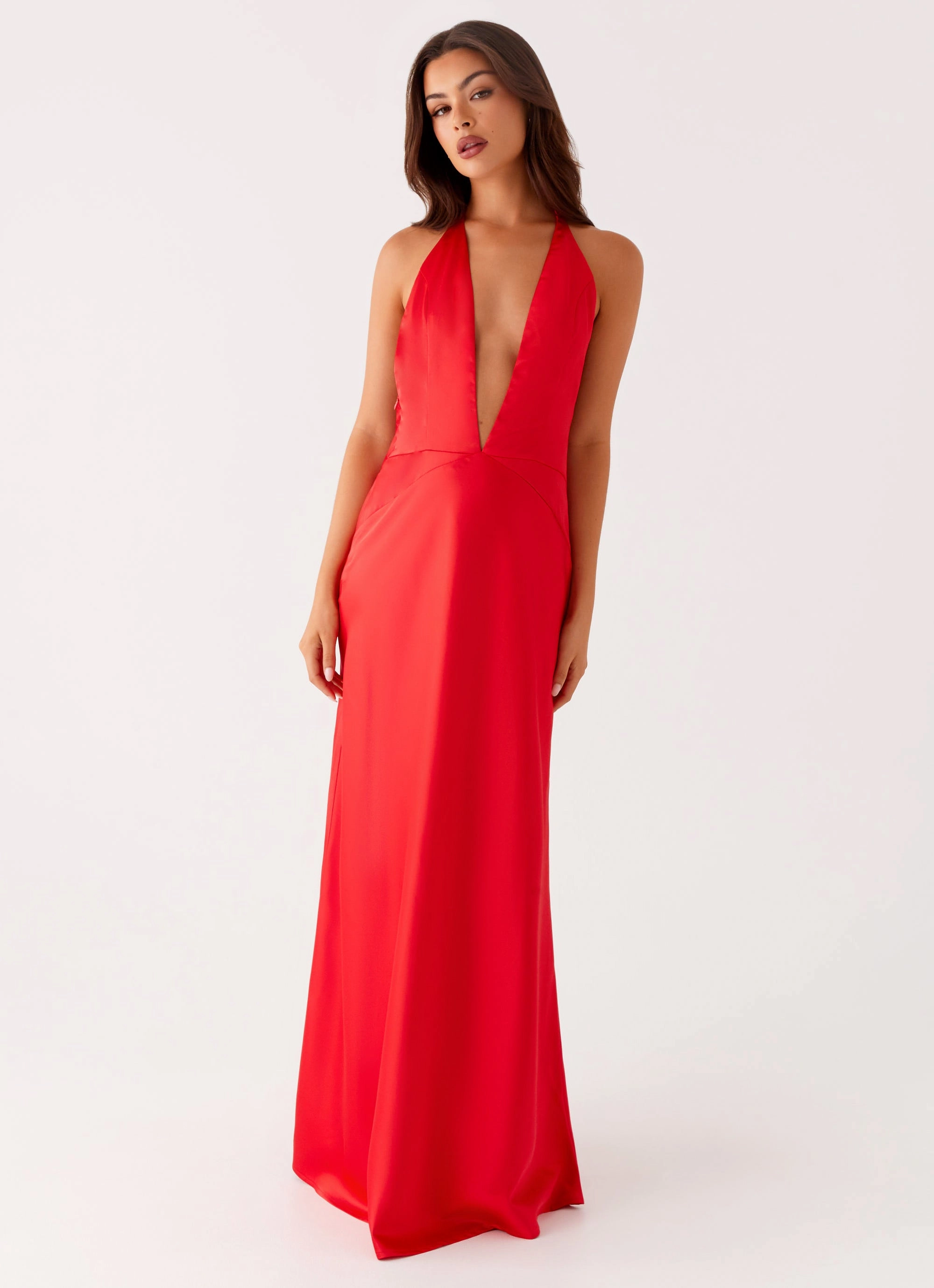 Idol Maxi Dress - Red Trendy Waistband