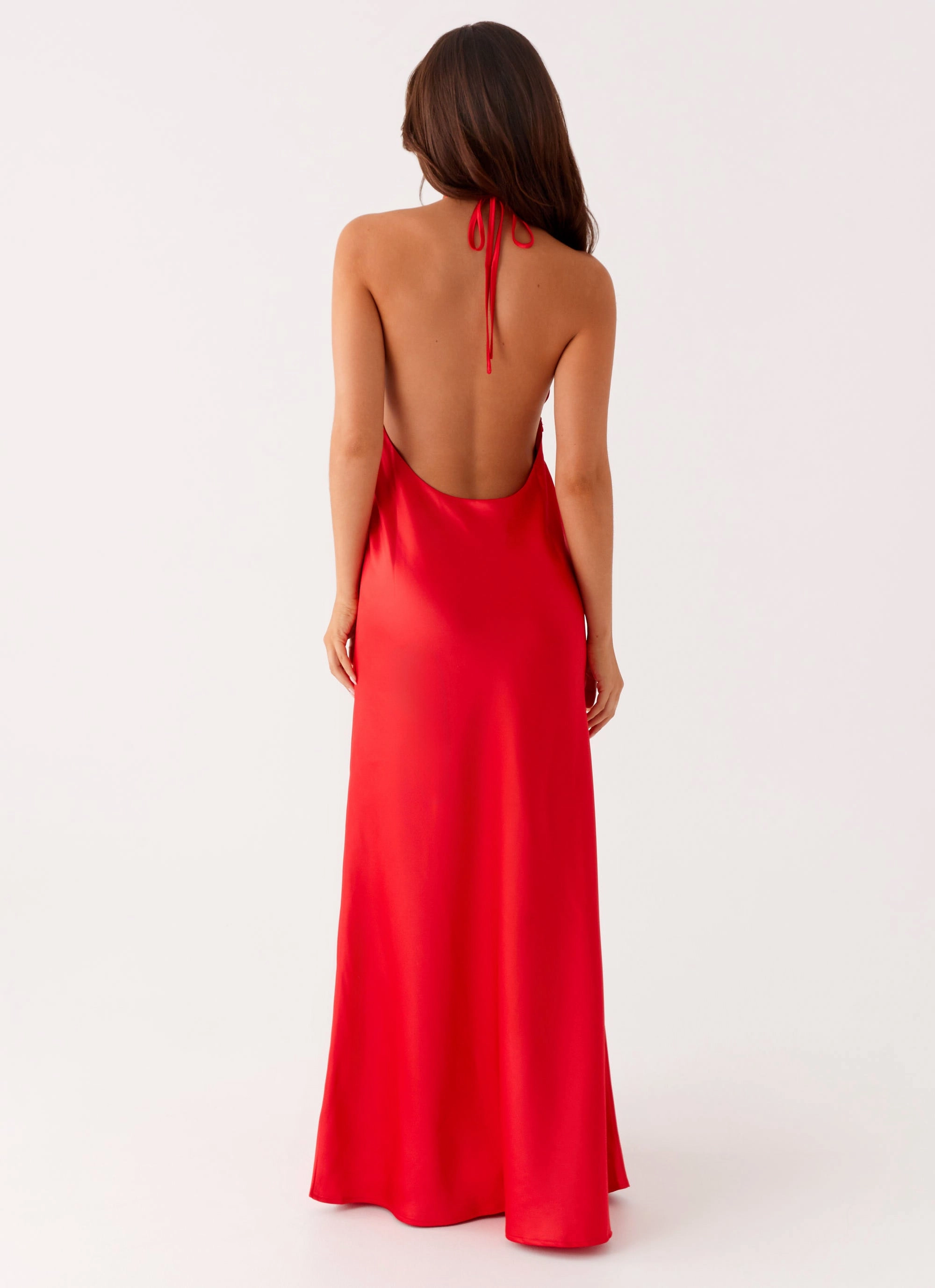 Idol Maxi Dress - Red Versatile Edge Flared-Hem