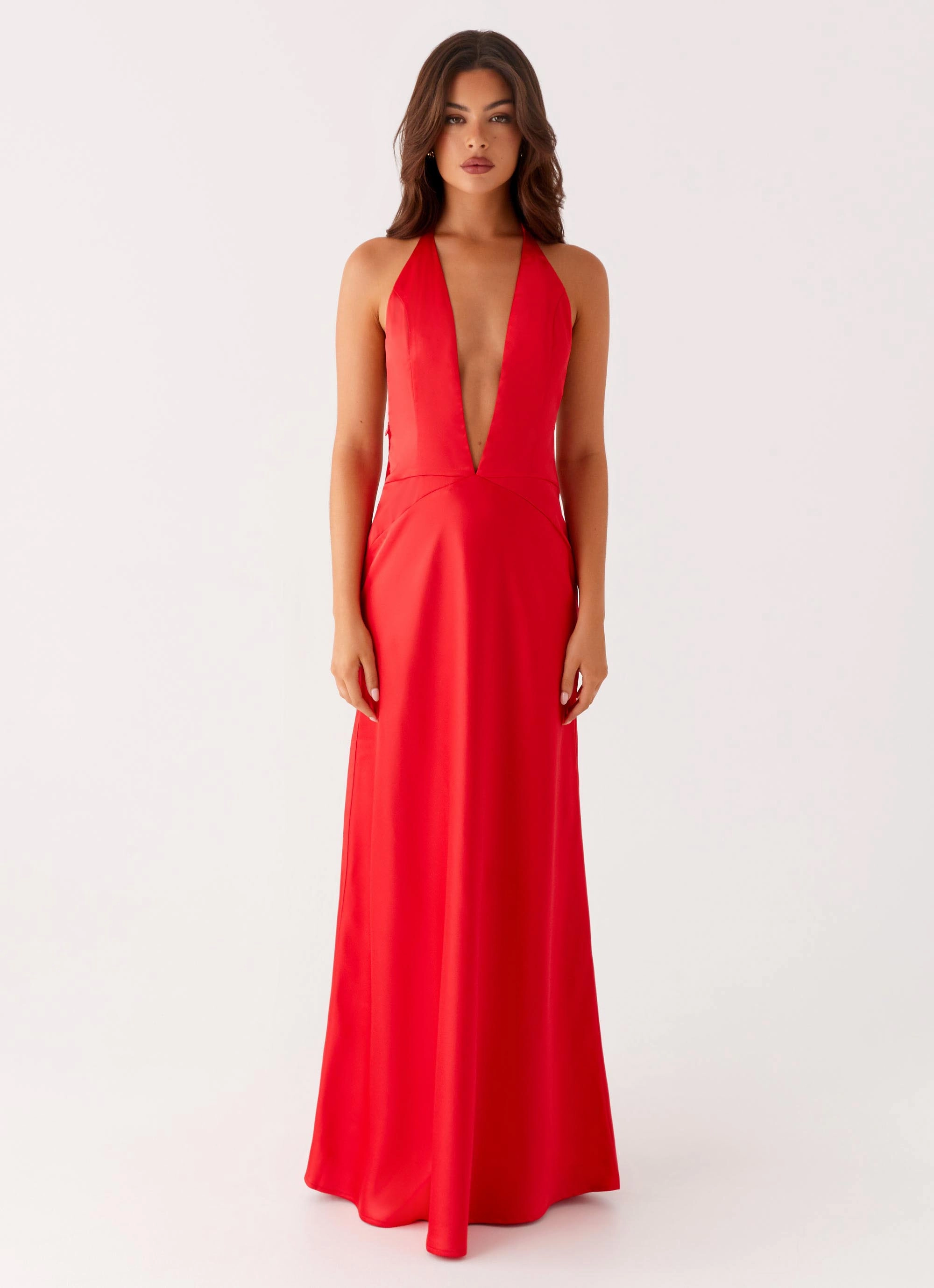 Vibrant Tone Gentle Fit Idol Maxi Dress - Red