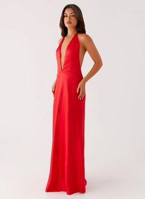 Versatile Style Wear Birthday-Celebration Idol Maxi Dress - Red