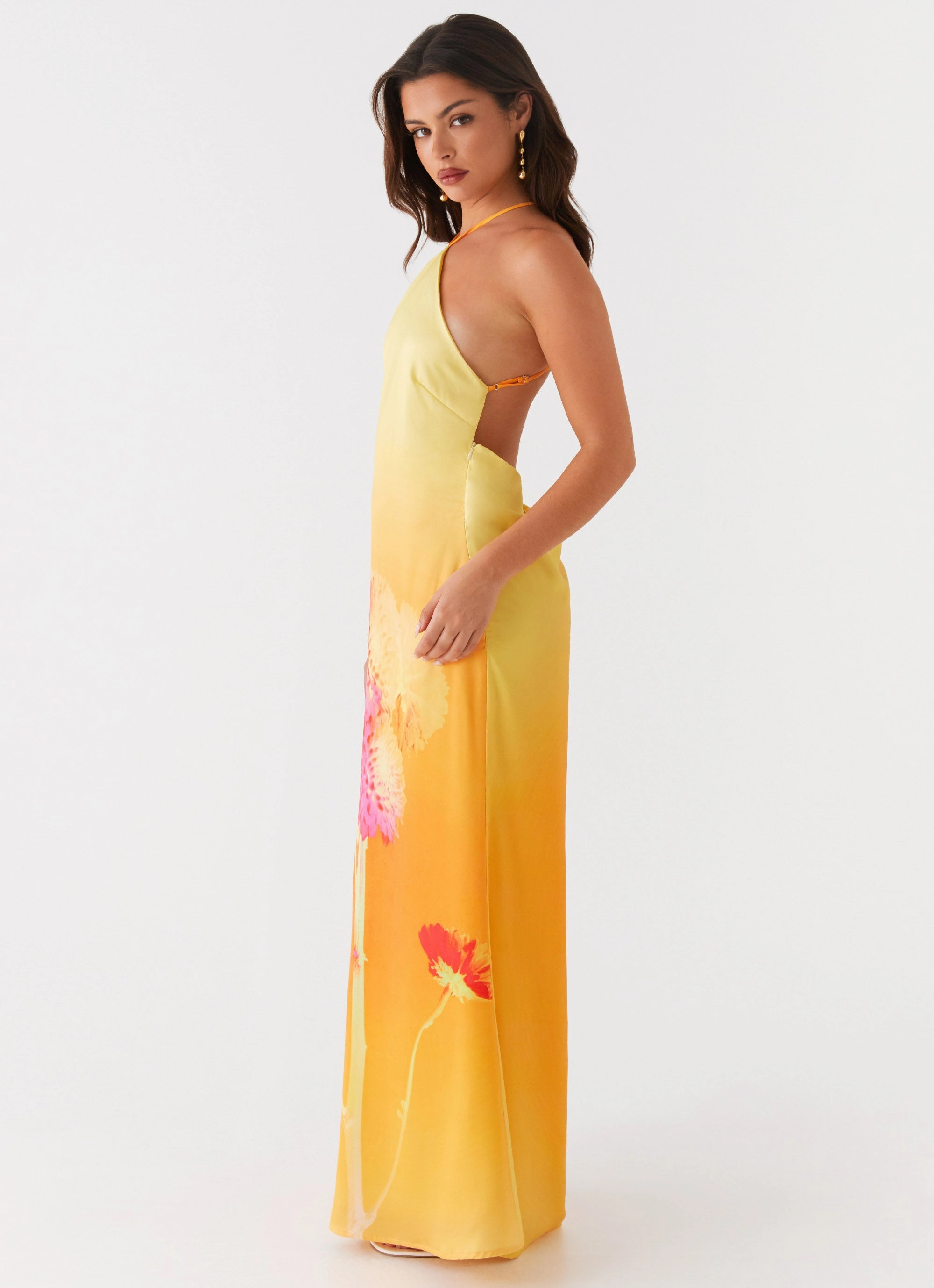 Cool Shape Chloe Maxi Dress - Orange Floral