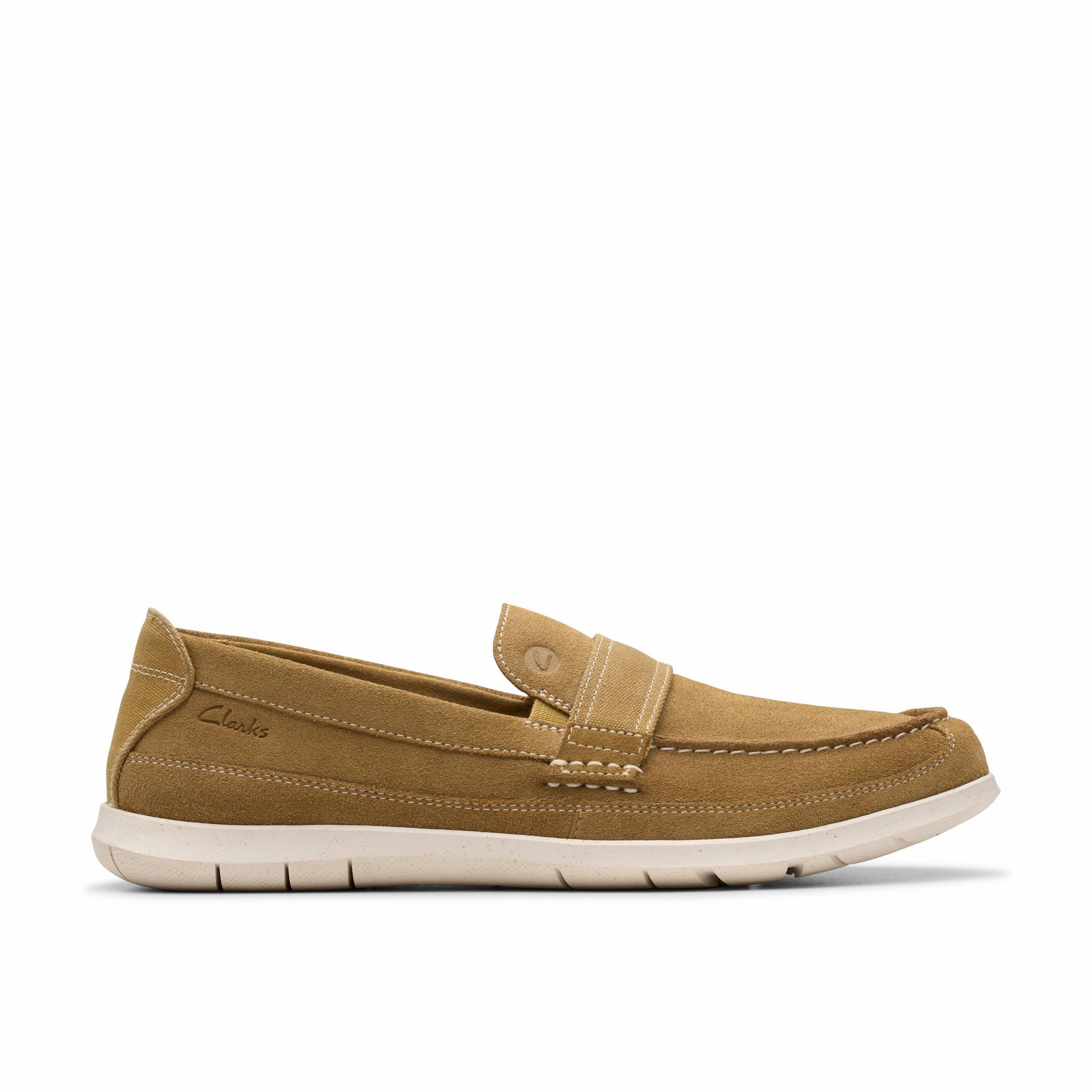 Clarks Flexway Band in Beige Suede Shine Finish