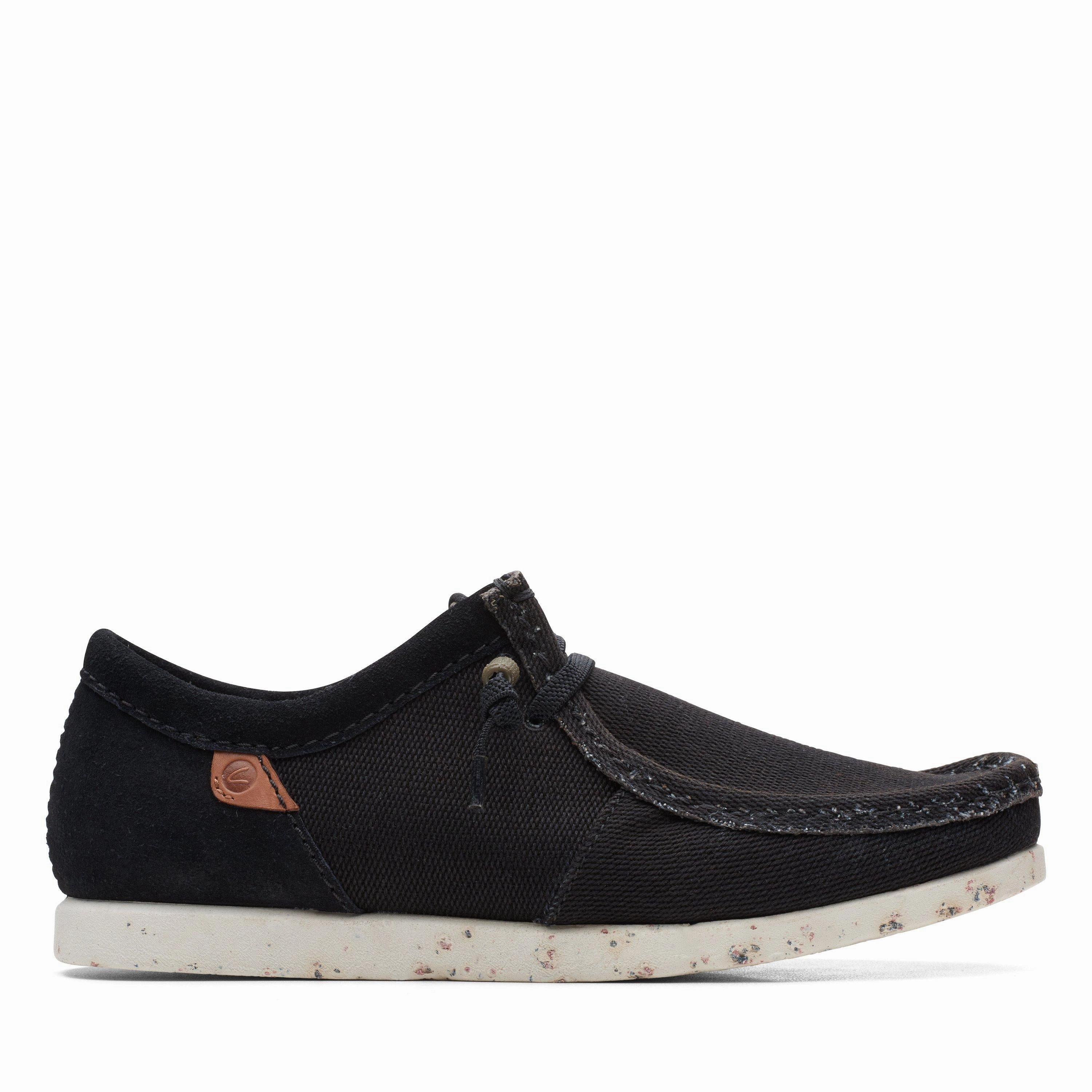 Clarks ShacreLite Moc in Black Textile Simple Footwear
