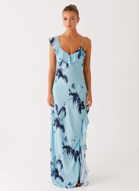 Lounge Ready Goldsmith Maxi Dress - Blue Black Floral