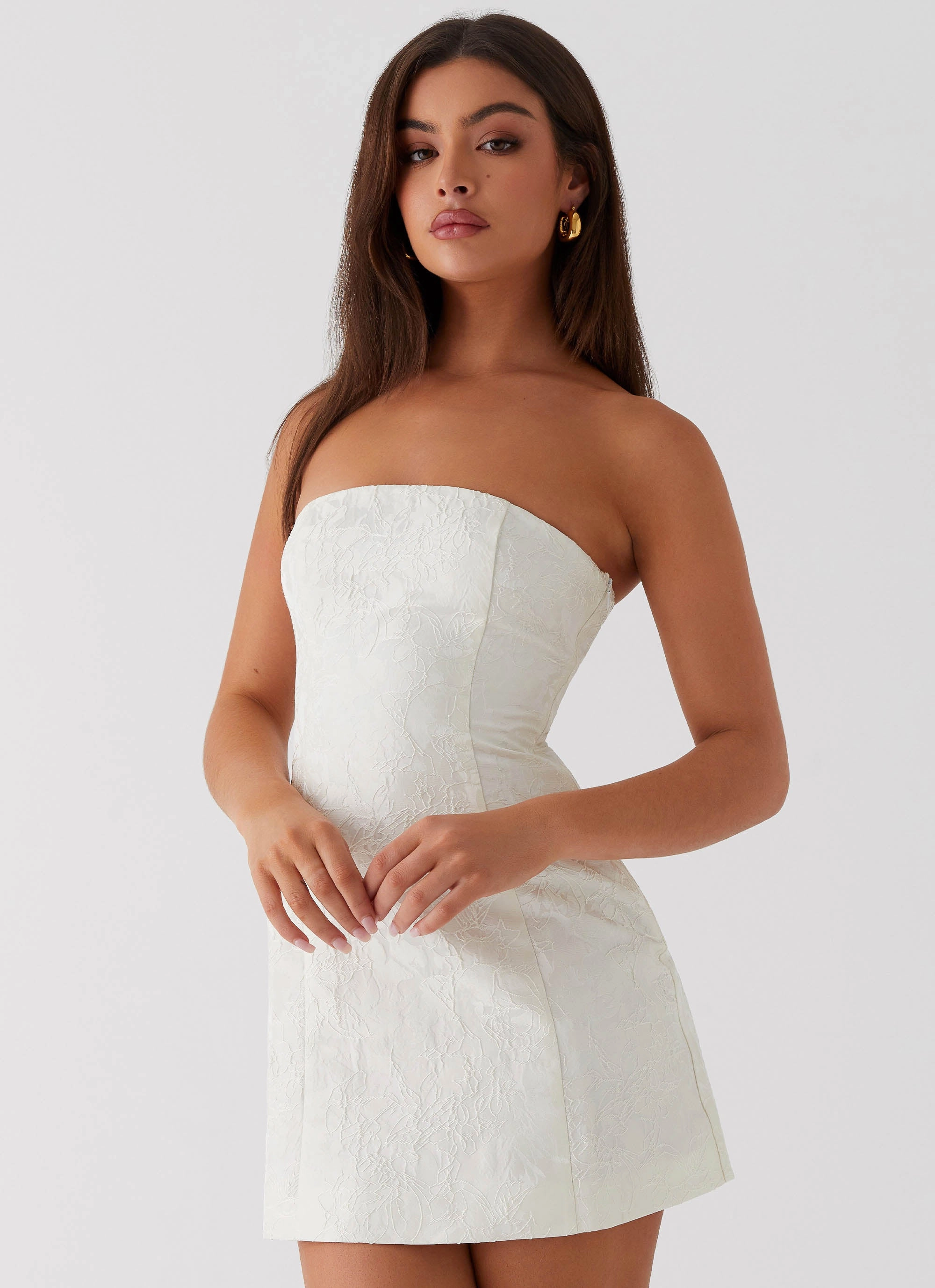 Eternity Strapless Mini Dress - Ivory Calm Aesthetic Summer Air