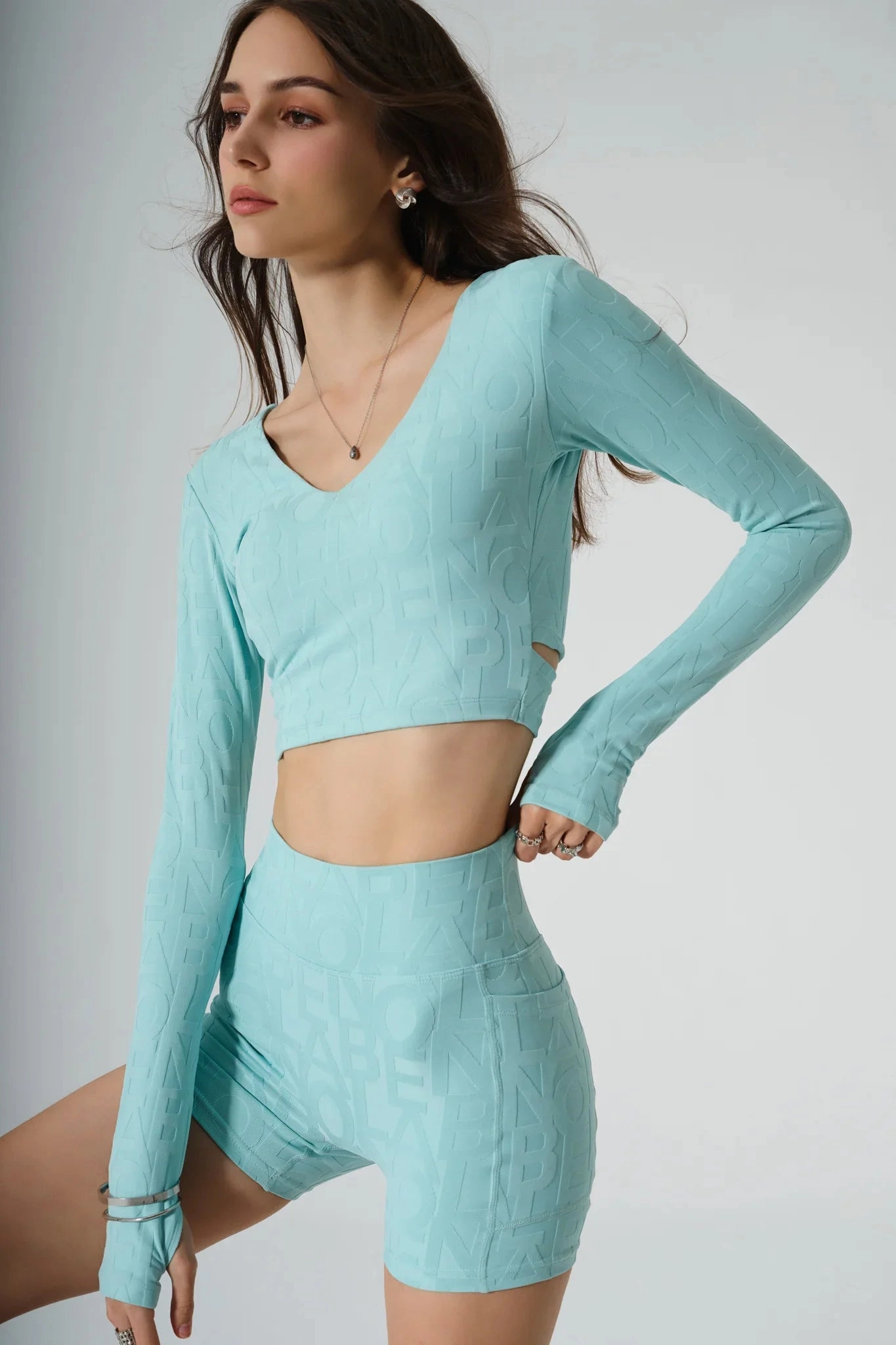 Classic Olivia 3D Pocket Shorts - Aqua Green Stretch Support