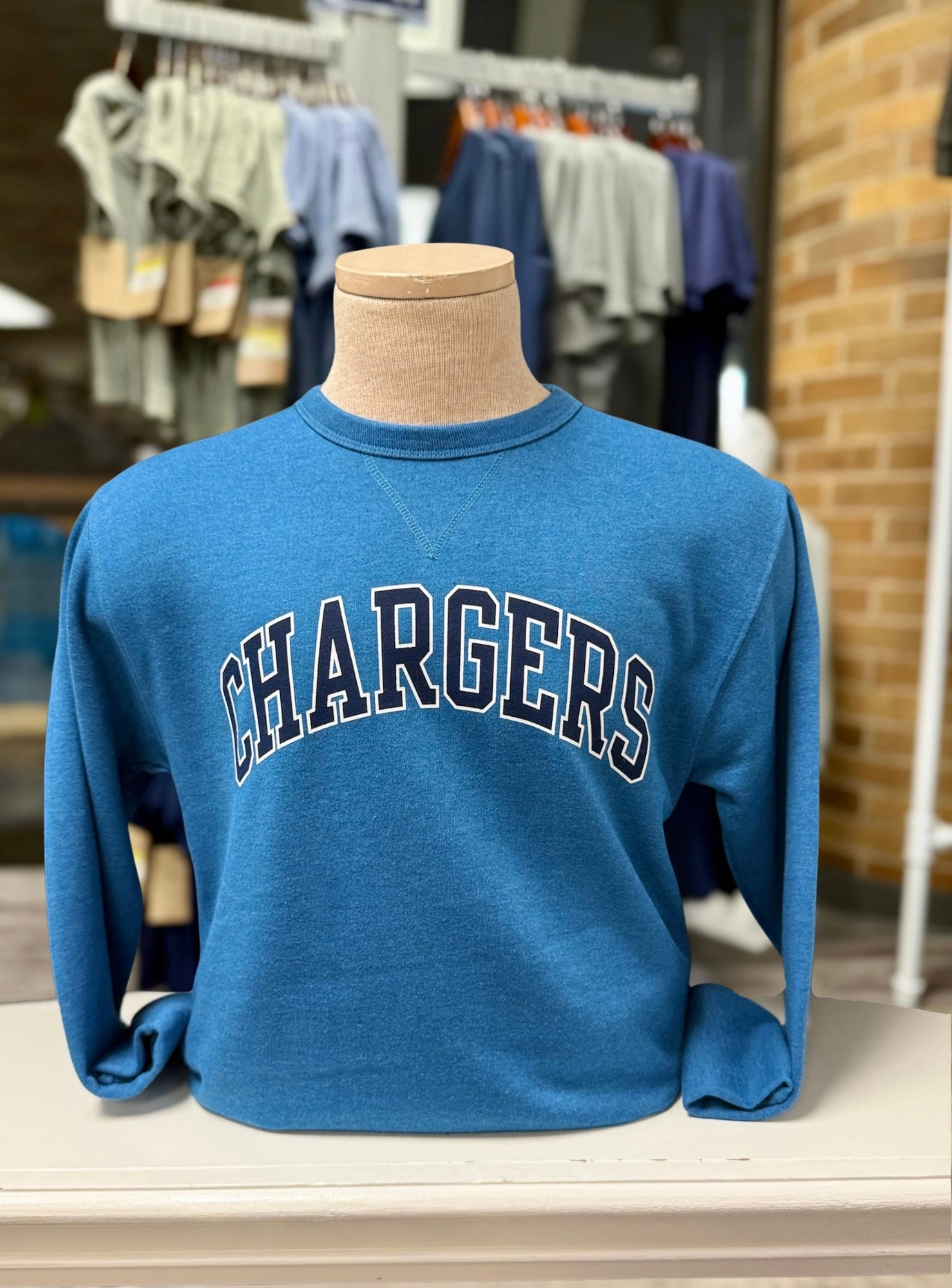 Casual Jacket League Crewneck Sweatshirt, blue, Navy Chargers