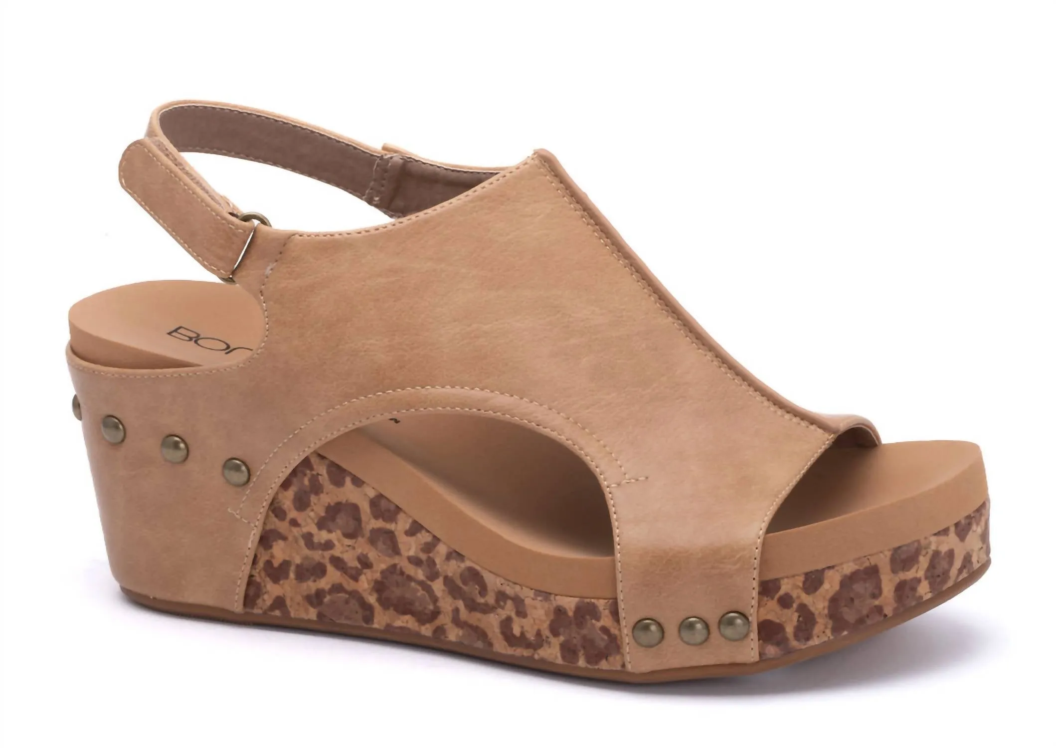 Women's Carley Smooth With Leopard Soles Sandals In Taupe Anti Slip Traction Outfit Boost
