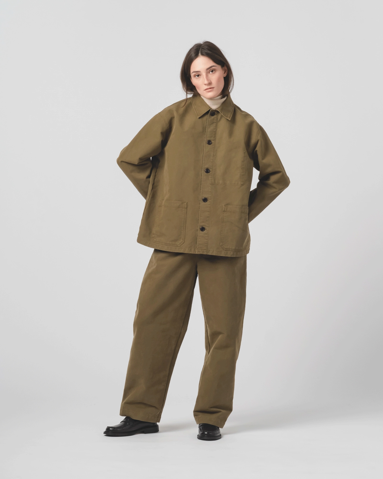 Functional Fit Coach Jacket Nebraska Cotton Fossil Green