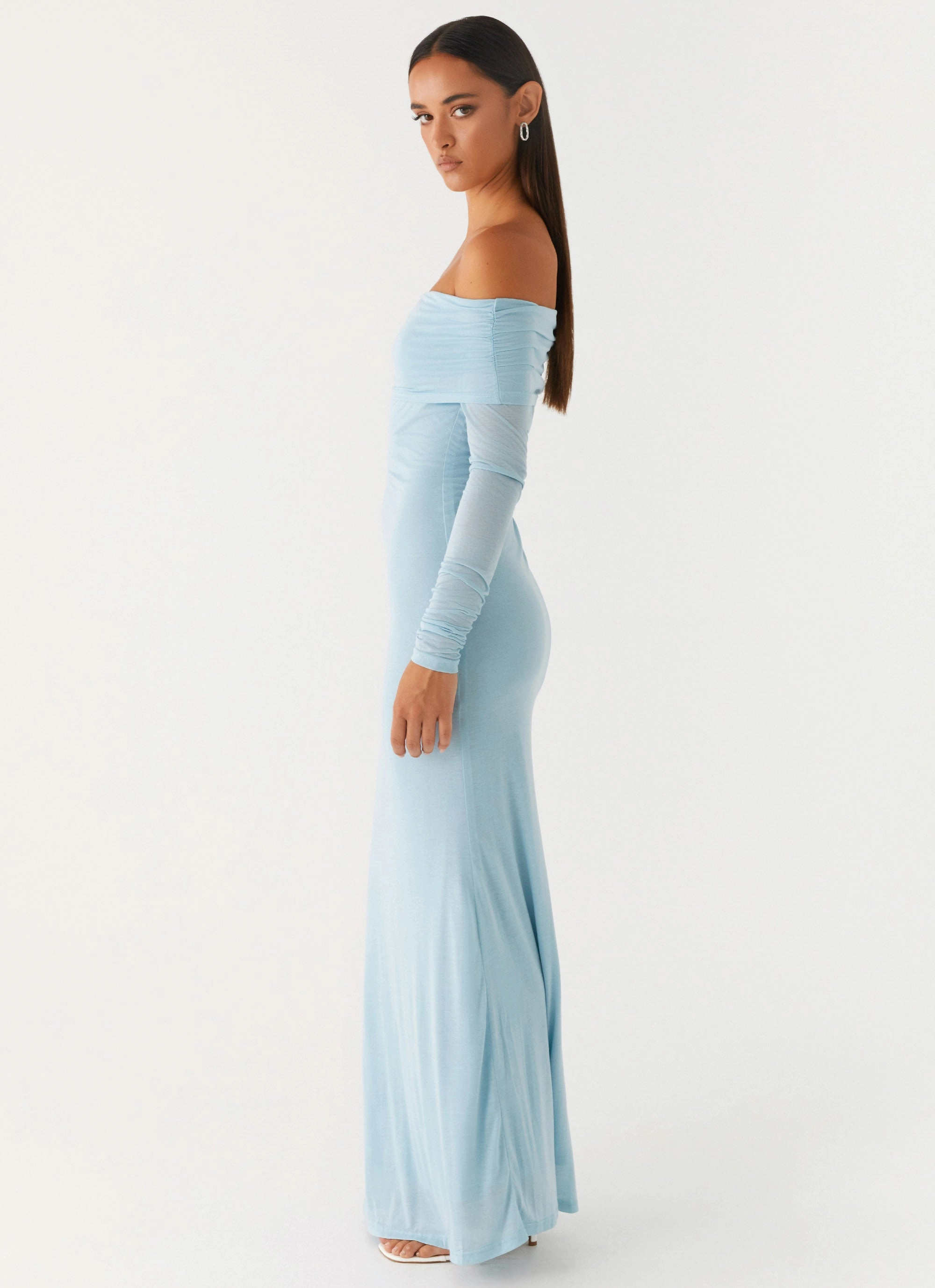 Cocoa Long Sleeve Maxi Dress - Blue Durable-Fabric Subtle Charm