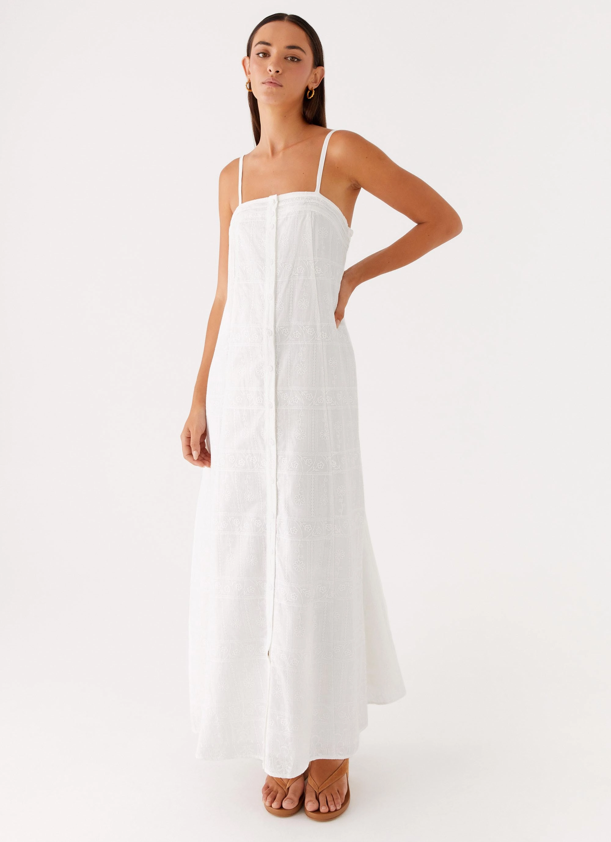 Fair-Trade Stylish and Comfortable Cole Maxi Dress - White