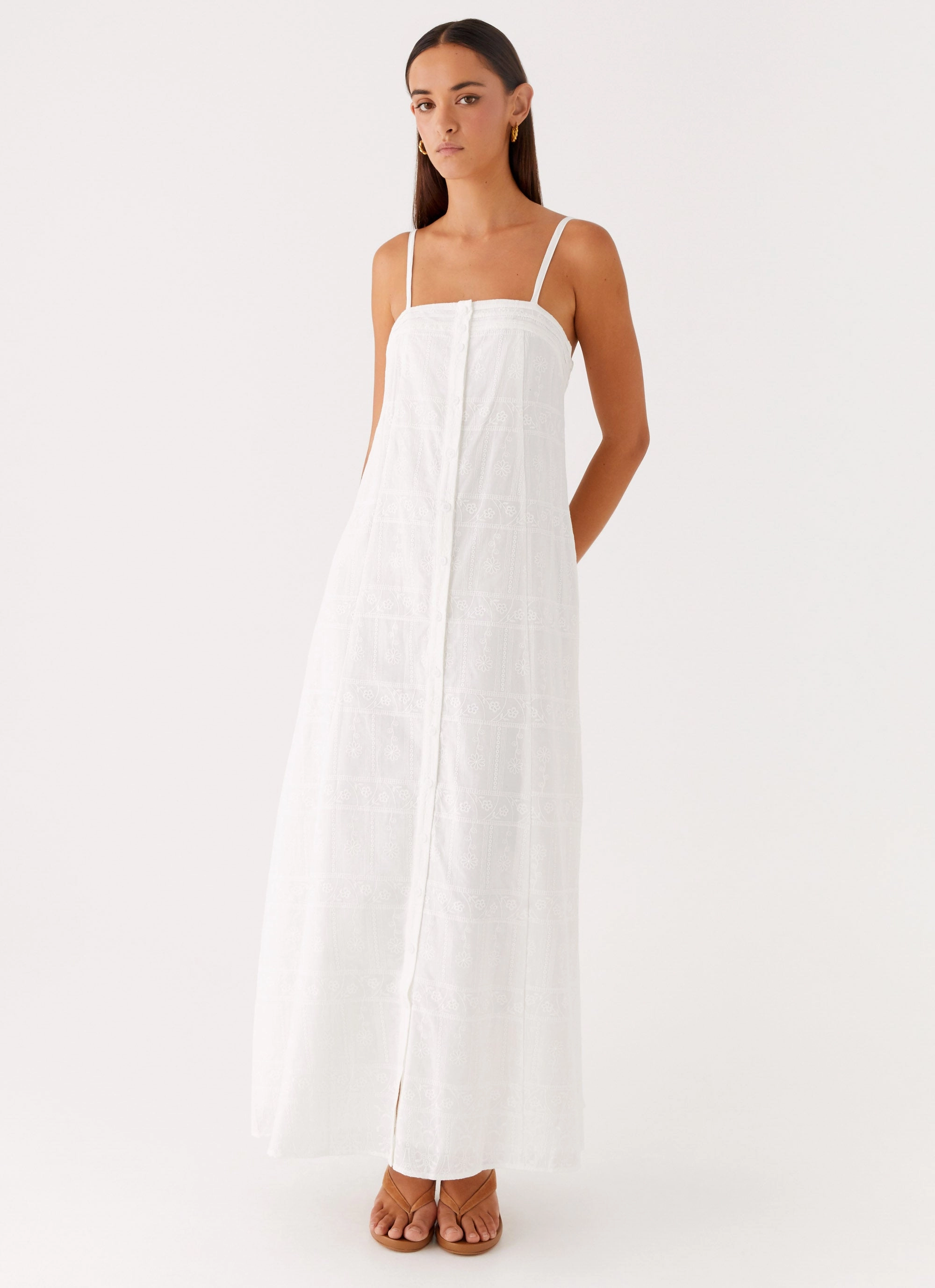 Zip Ease Cole Maxi Dress - White