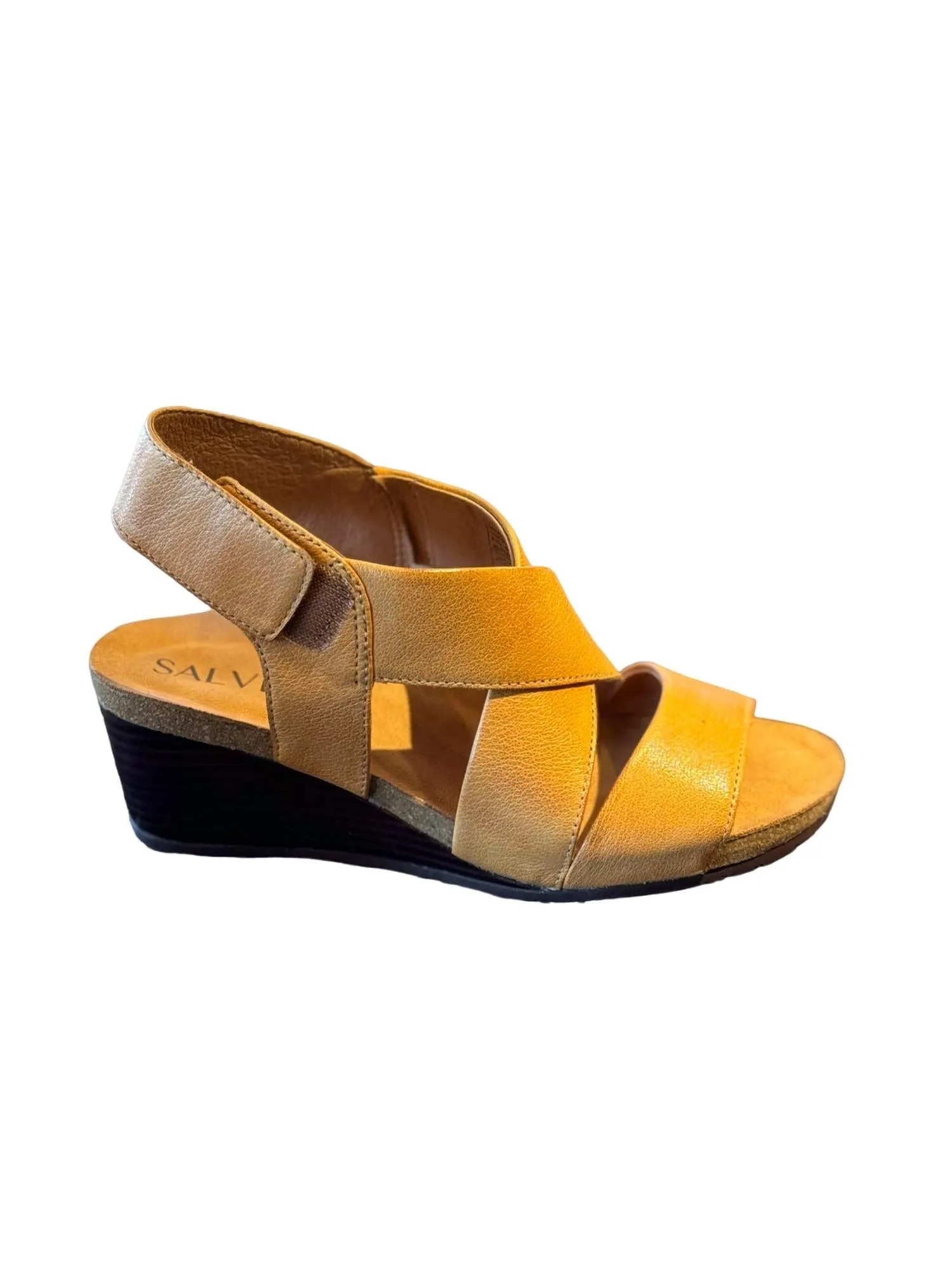 Flexible walking shoes Recycled Fabric Webbing Women's Robyn Wedge Sandal In Butterscotch