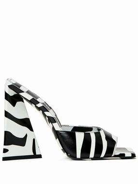 Devon Zebra Print 115Mm Mules Weekend Casual