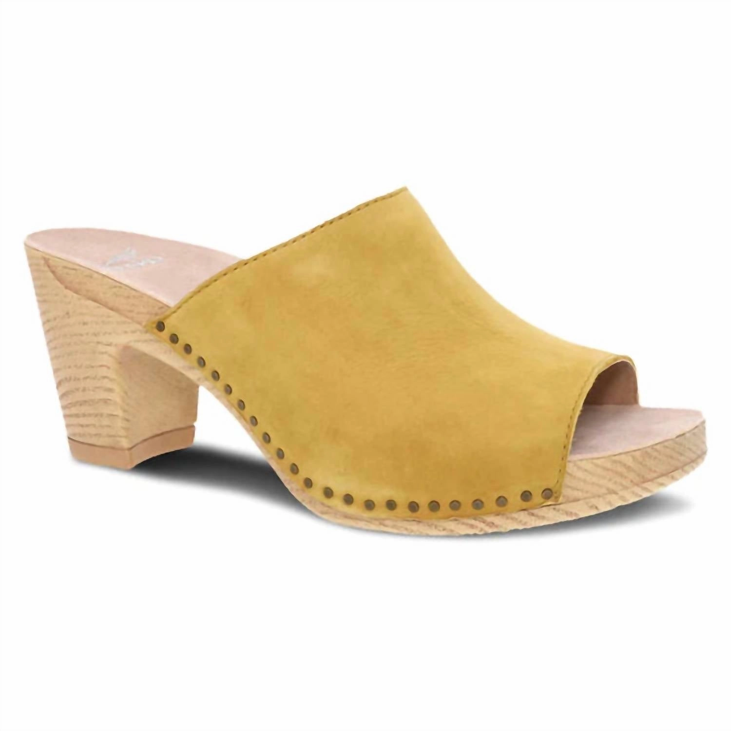 Easy Fit Shoes Women's Tandi Summer Slip On Heeled Mule In Yellow