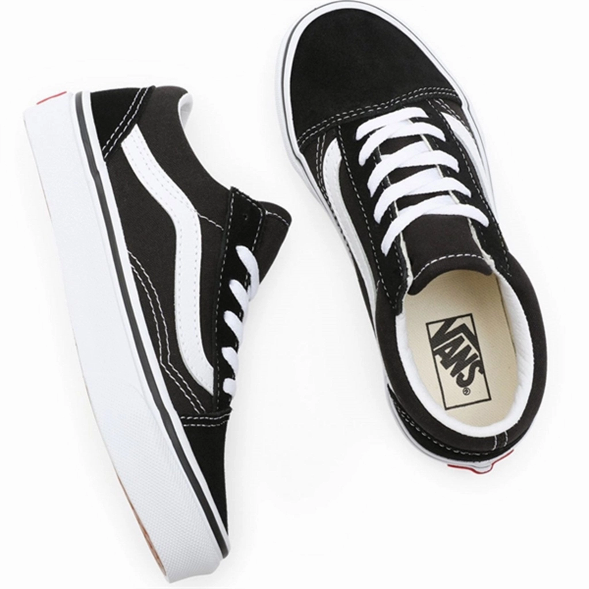 VANS Old Skool Black/True White Shoes perforated upper Chill Mode