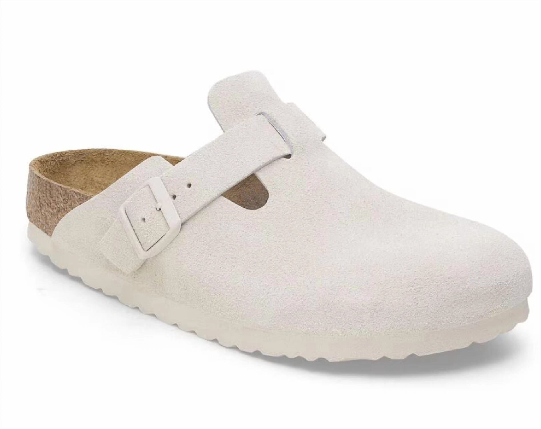 Women's Boston Soft Footbed Clog In Antique White High density foam