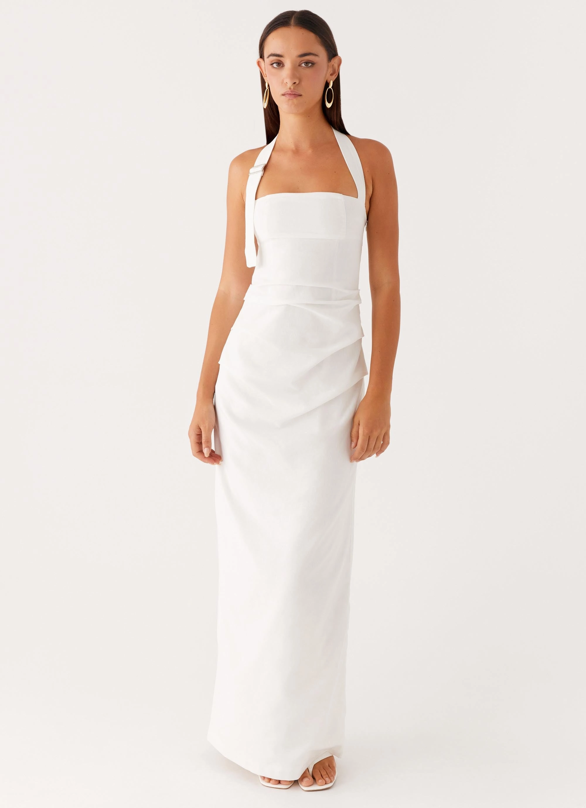 Rumour Has it Maxi Dress - White Luxe Fit Functional Style