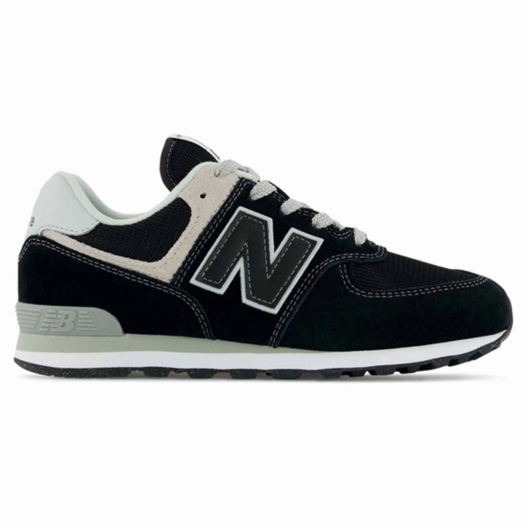 Upgraded design Bold Finish New Balance 574 Black/White Sneakers