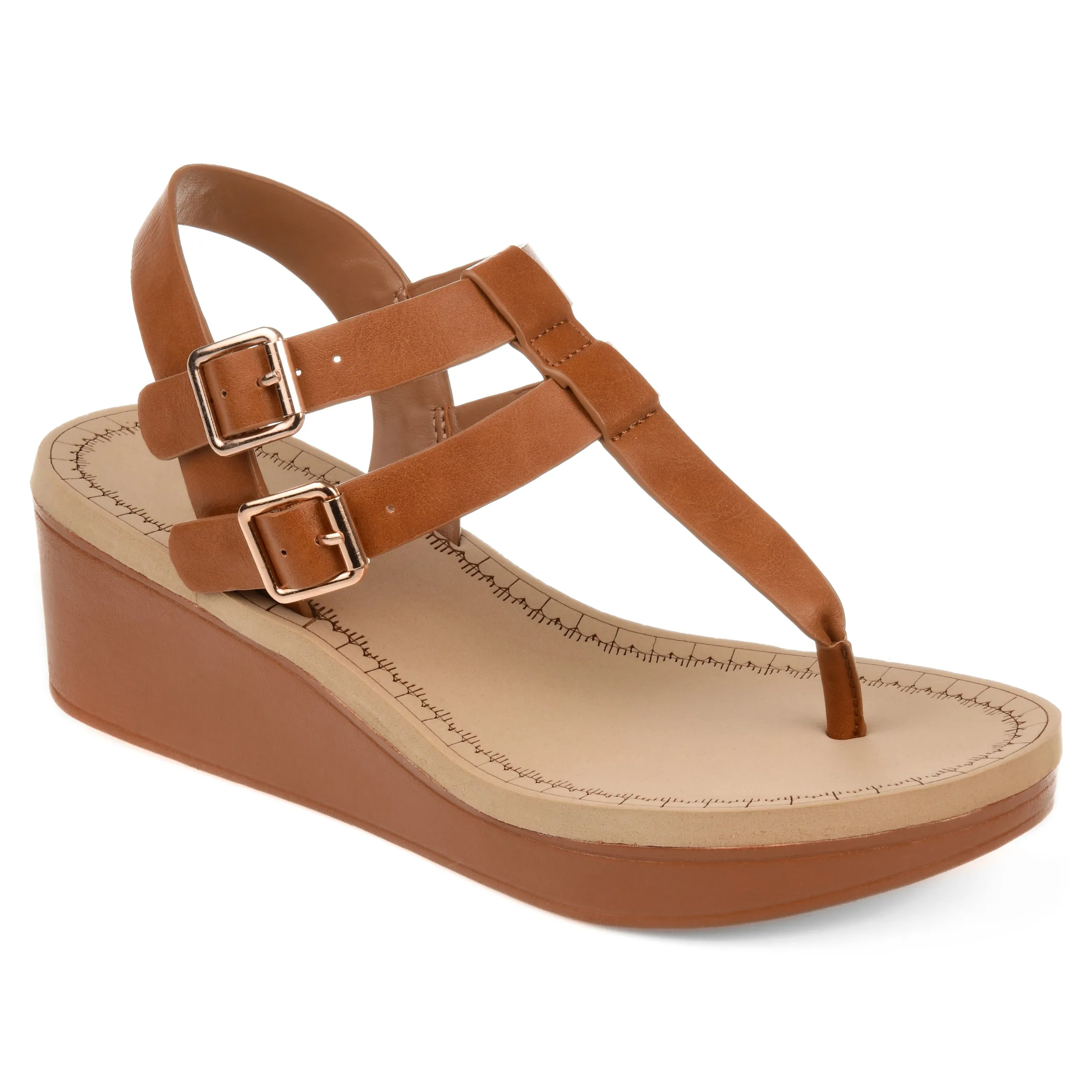 Anti microbial Journee Collection Women's Tru Comfort Foam Bianca Wedge Sandal