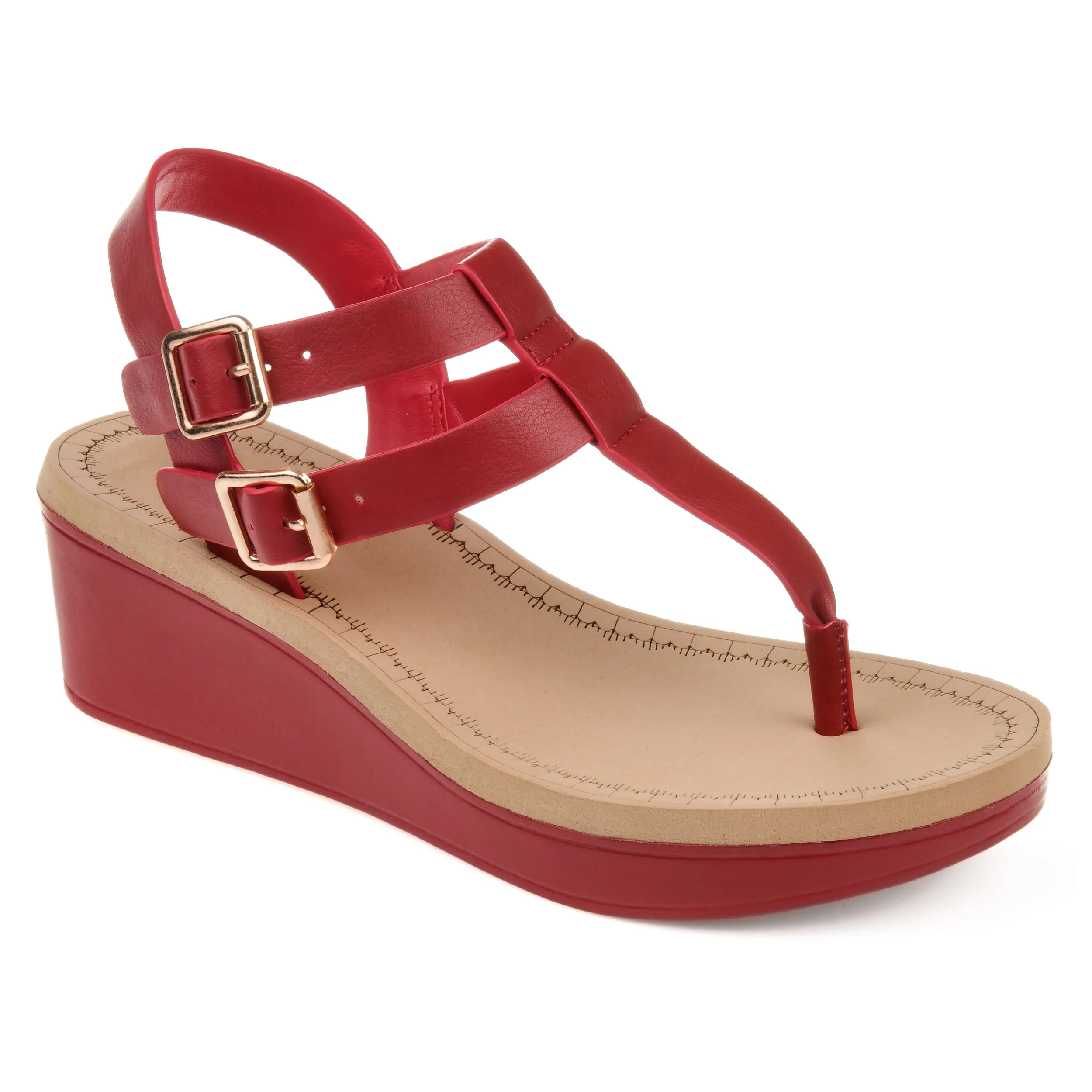 Journee Collection Women's Tru Comfort Foam Bianca Wedge Sandal Calm Mood