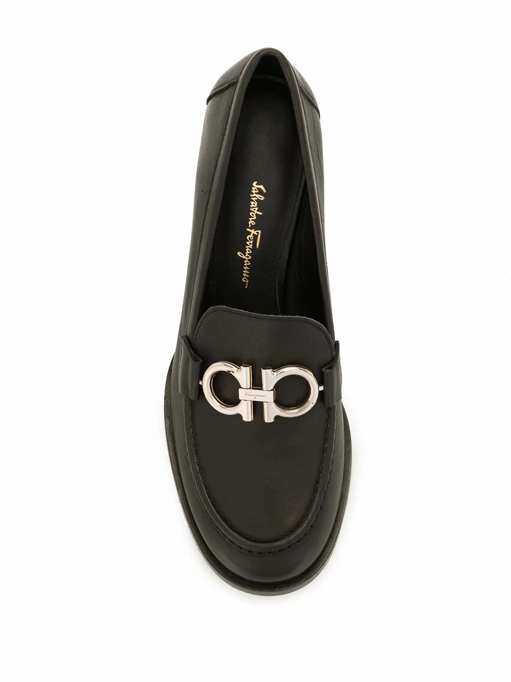 Cushioned Insole Ferragamo Gancini Buckle Chunky Heel Loafers