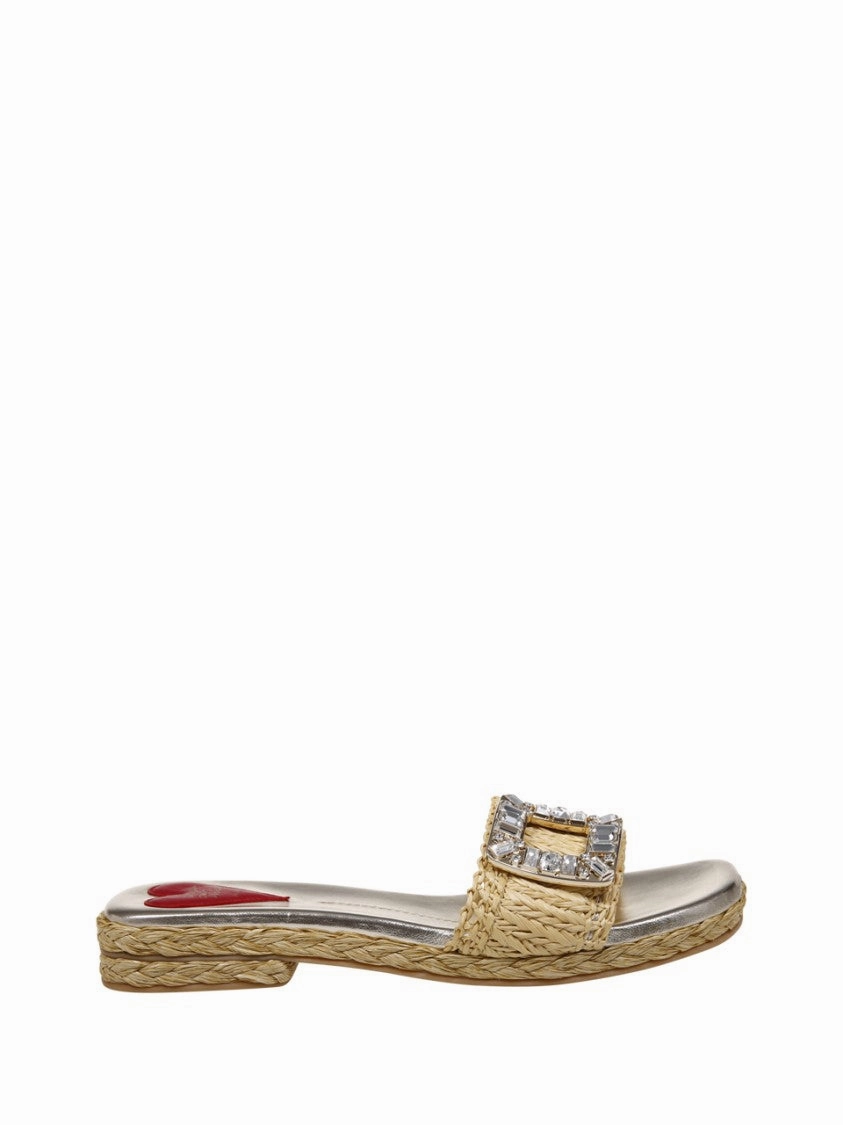 Strass Buckle Raffia Espa Mule 25 Soft Material Everyday Use