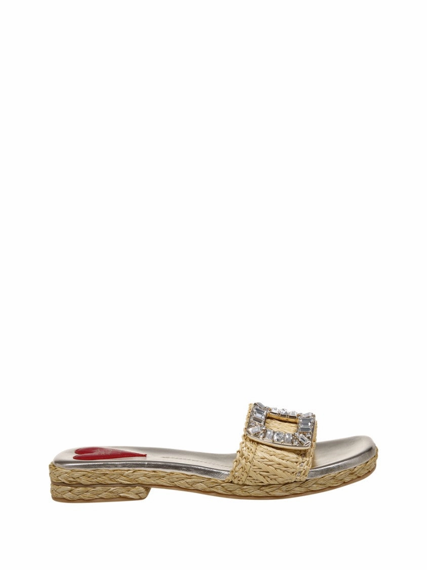 Strass Buckle Raffia Espa Mule 25 Thong Style Stylish Slides
