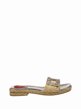 Strass Buckle Raffia Espa Mule 25 Thong Style Stylish Slides
