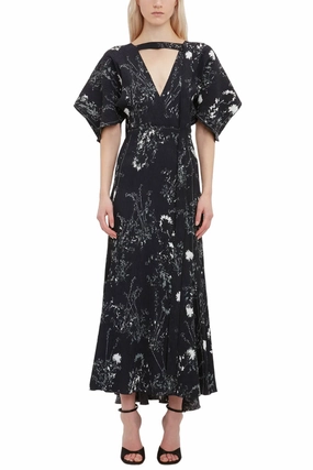 Seasonal Essential Sun-Protective Kimono Sleeve Printed Dress