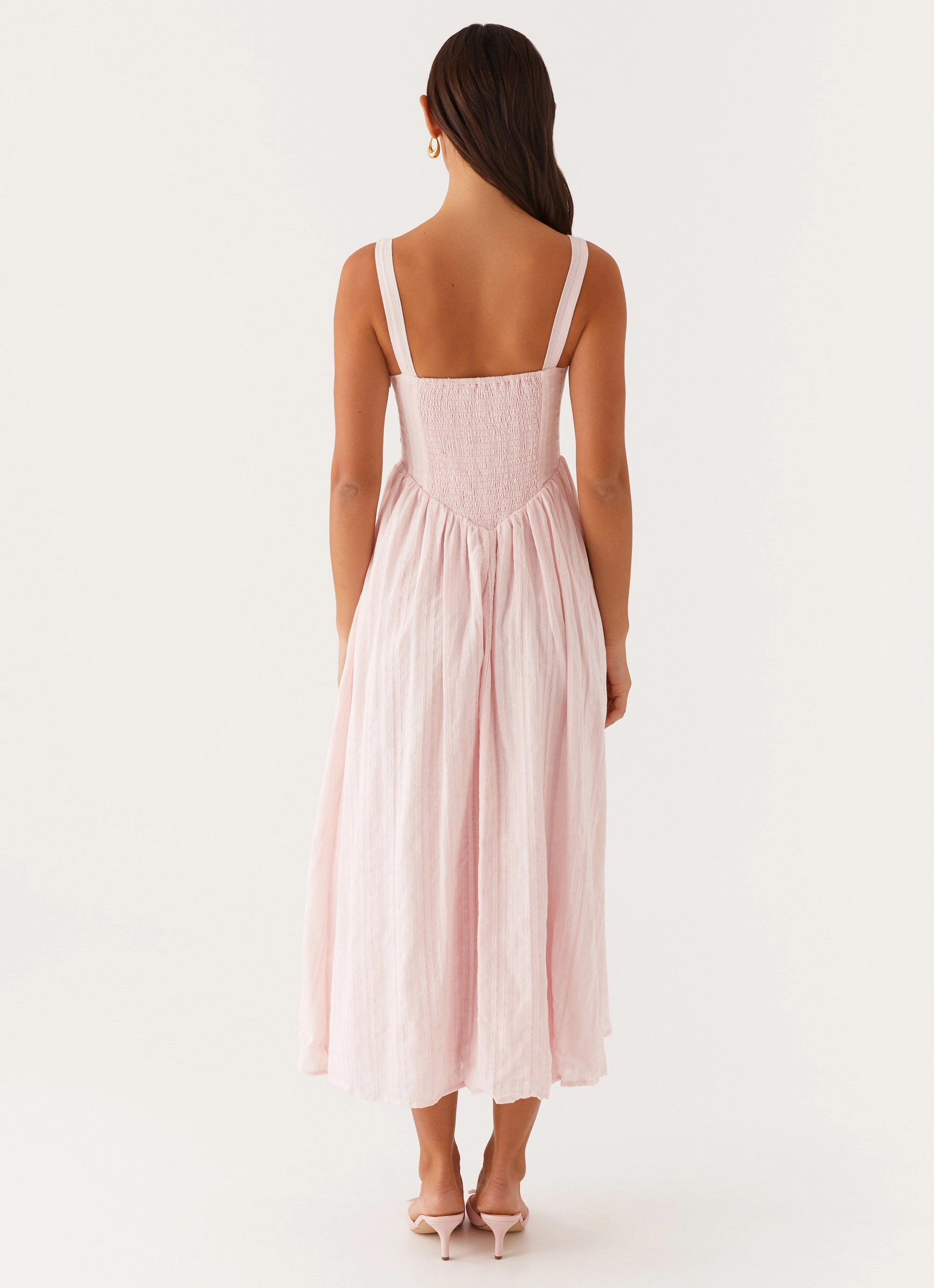 Pascuelle Midi Dress - Pink Stream Cut
